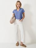 Crew Clothing Cleo Double Cloth Blouse, Light Blue