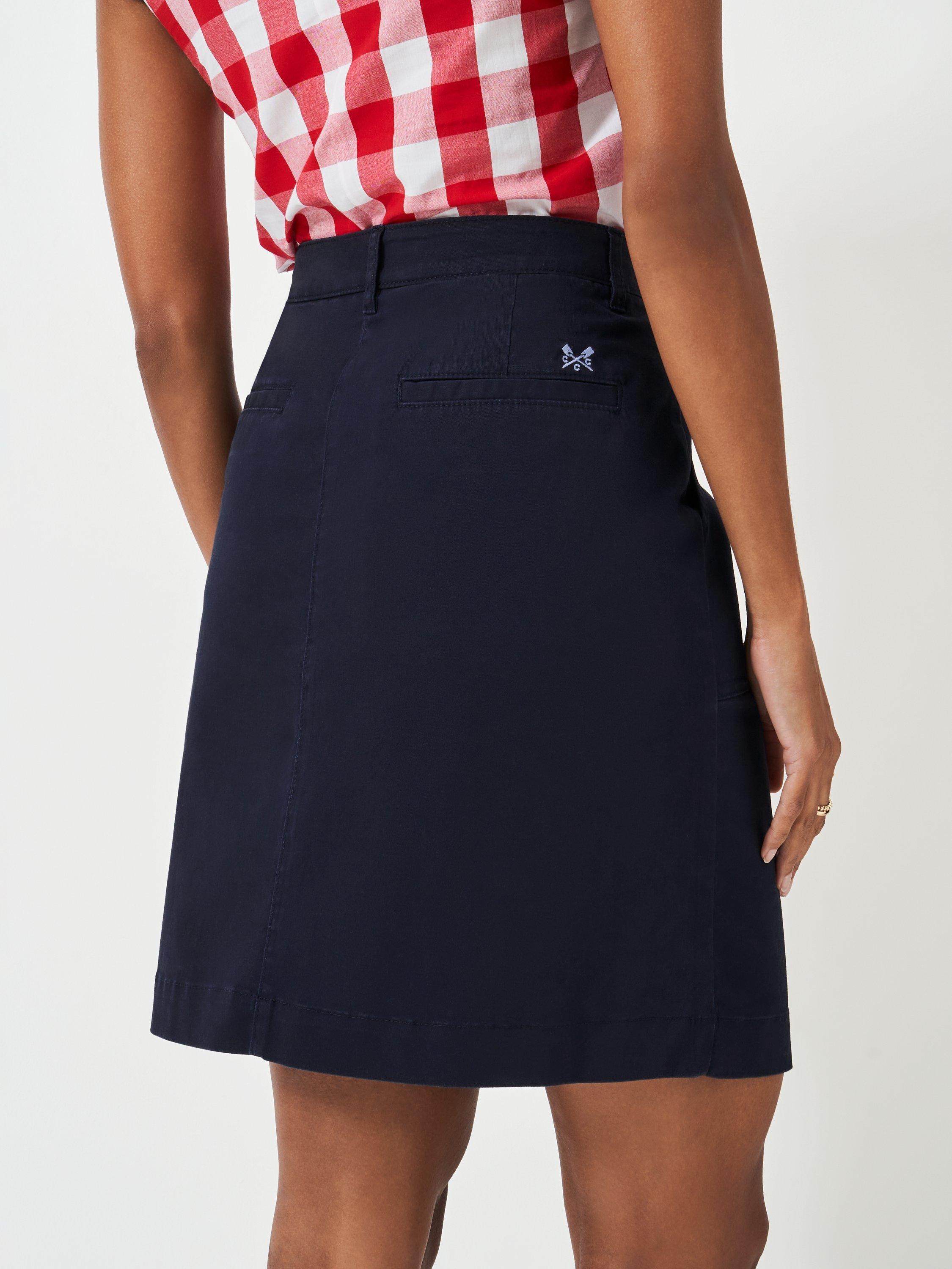 Product image 3 of 5, which shows Crew Clothing Chino Mini Skirt, Navy Blue, 8