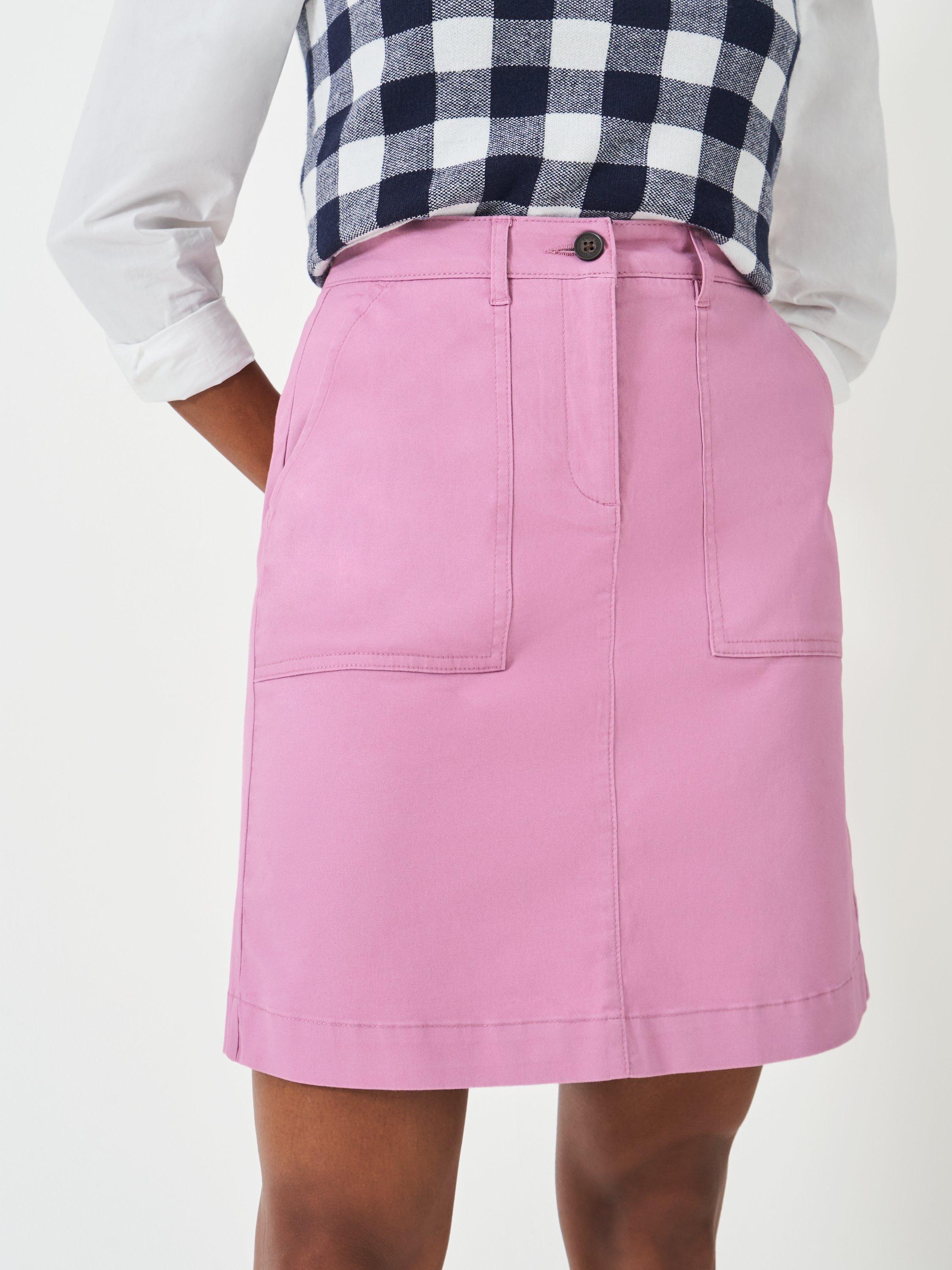 Product image 1 of 5, which shows Crew Clothing Chino Mini Skirt, Light Pink, 8