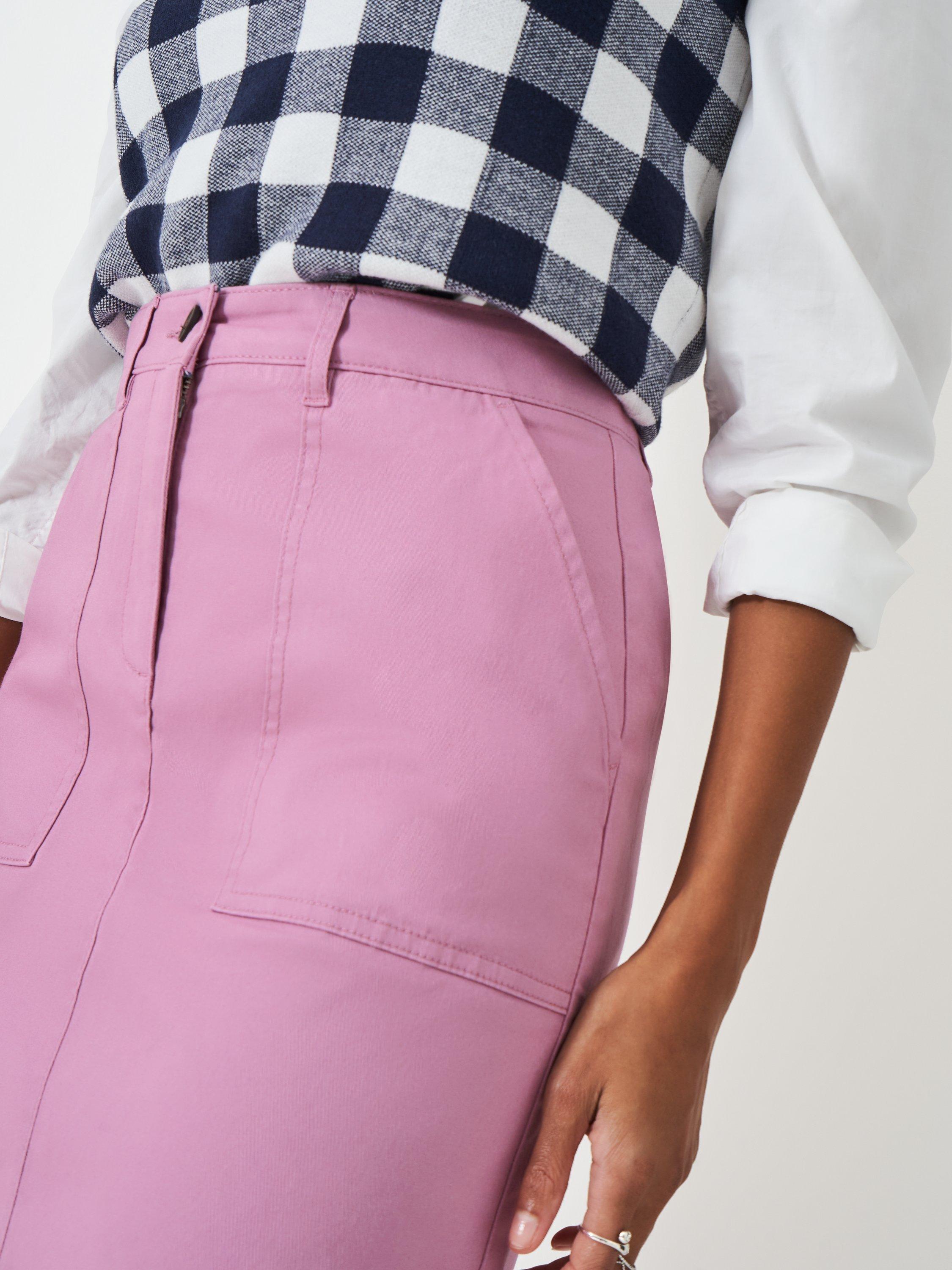 Product image 4 of 5, which shows Crew Clothing Chino Mini Skirt, Light Pink, 8