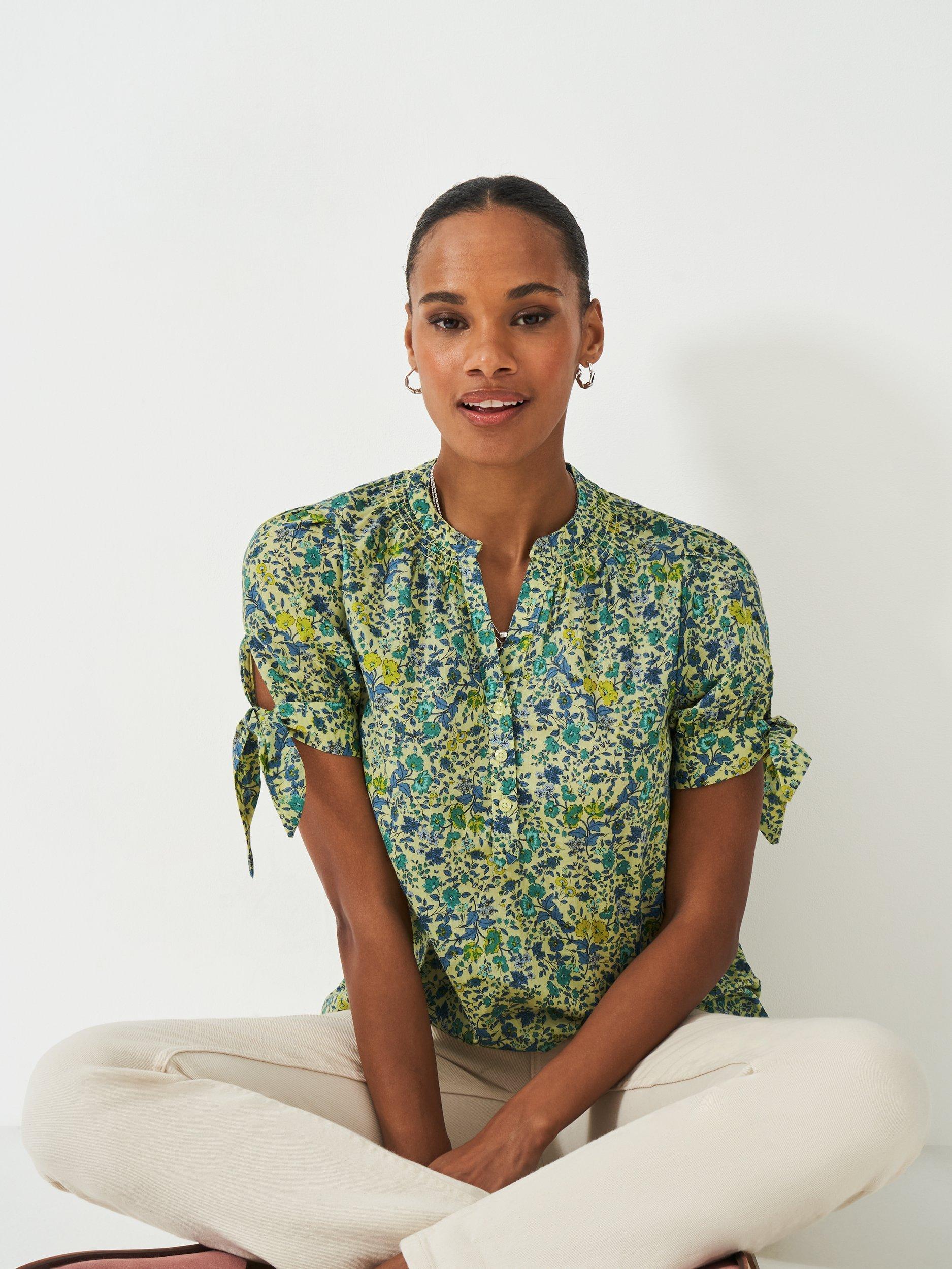 Product image 1 of 5, which shows Crew Clothing Lucie Floral Top, Multi/Yellow, 8