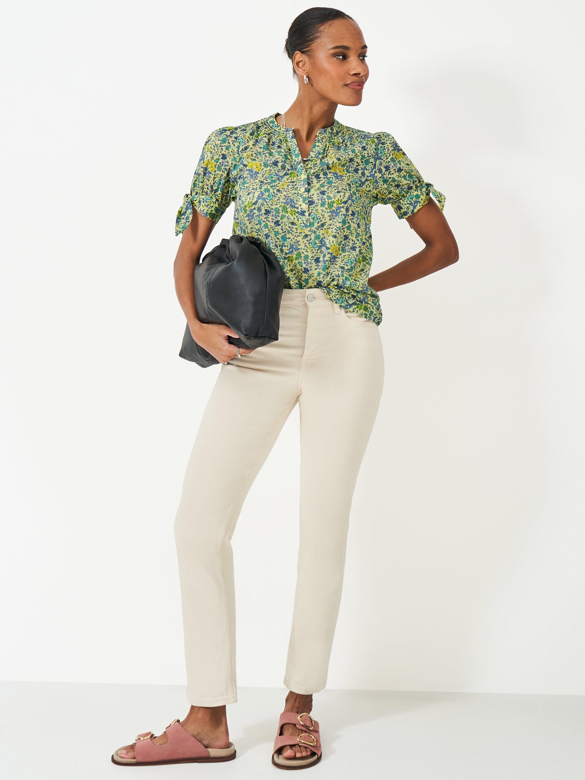Product image 2 of 5, which shows Crew Clothing Lucie Floral Top, Multi/Yellow, 8