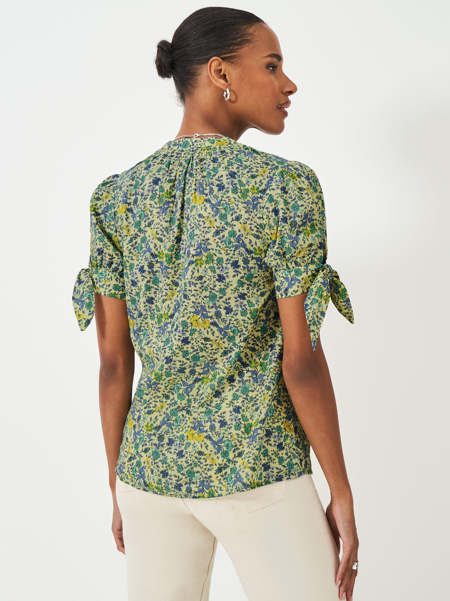 Product image 3 of 5, which shows Crew Clothing Lucie Floral Top, Multi/Yellow, 8