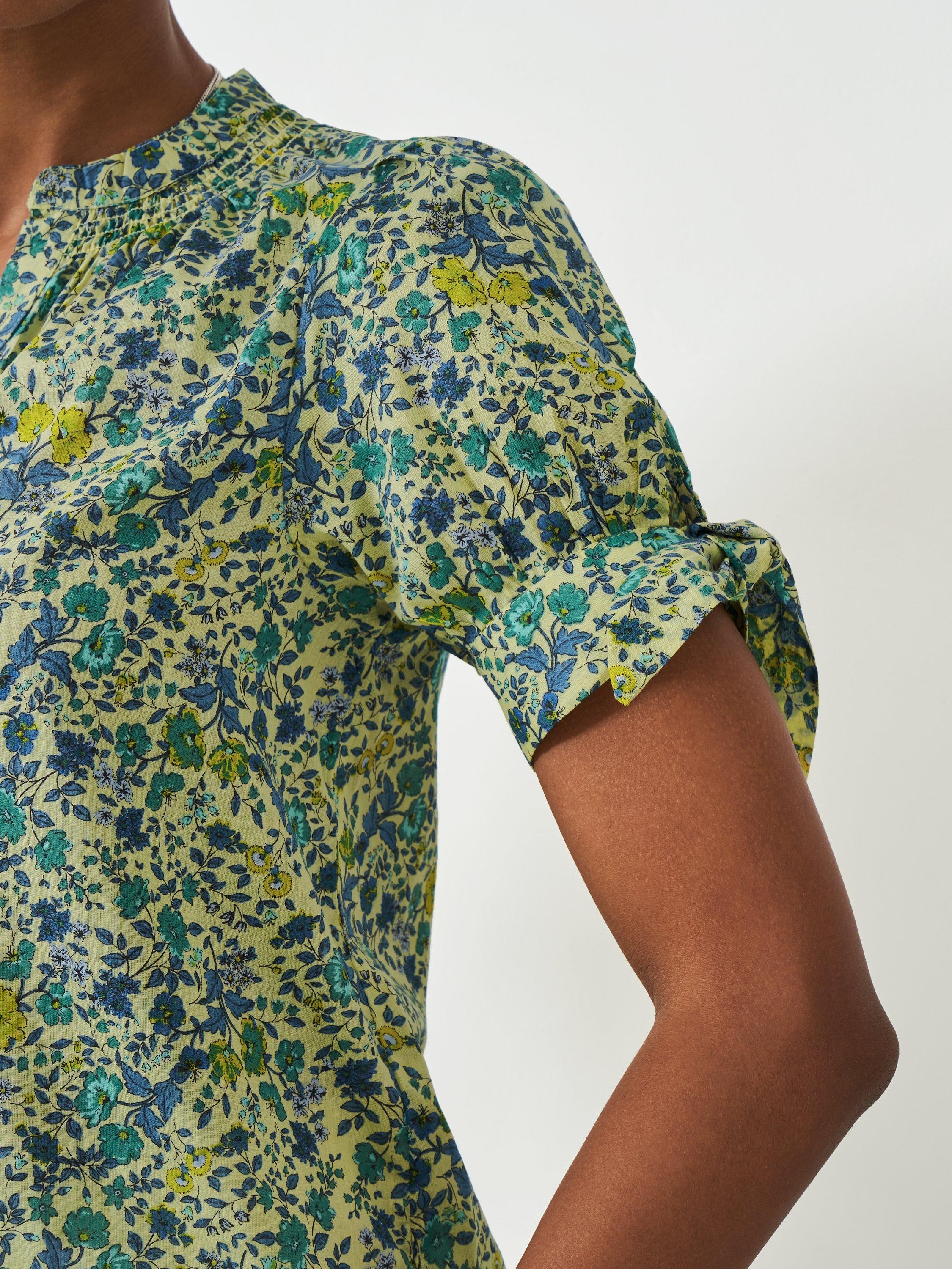 Product image 4 of 5, which shows Crew Clothing Lucie Floral Top, Multi/Yellow, 8