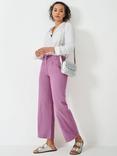 Crew Clothing Linen Blend Wide Leg Trousers, Dark Pink