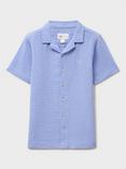 Crew Clothing Kids' Cotton Resort Shirt, Light Blue