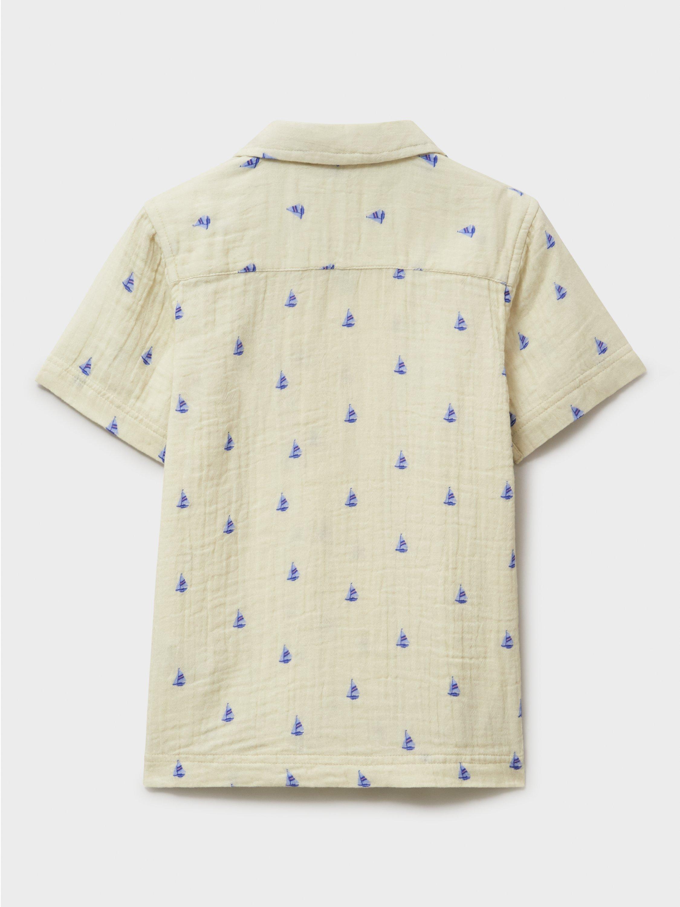 Product image 3 of 3, which shows Crew Clothing Kids' Cotton Resort Shirt, Multi White, 8-9 years