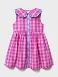 Crew Clothing Kids' Printed Cotton Sleeveless Dress, Rose Pink