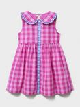 Crew Clothing Kids' Printed Cotton Sleeveless Dress, Rose Pink
