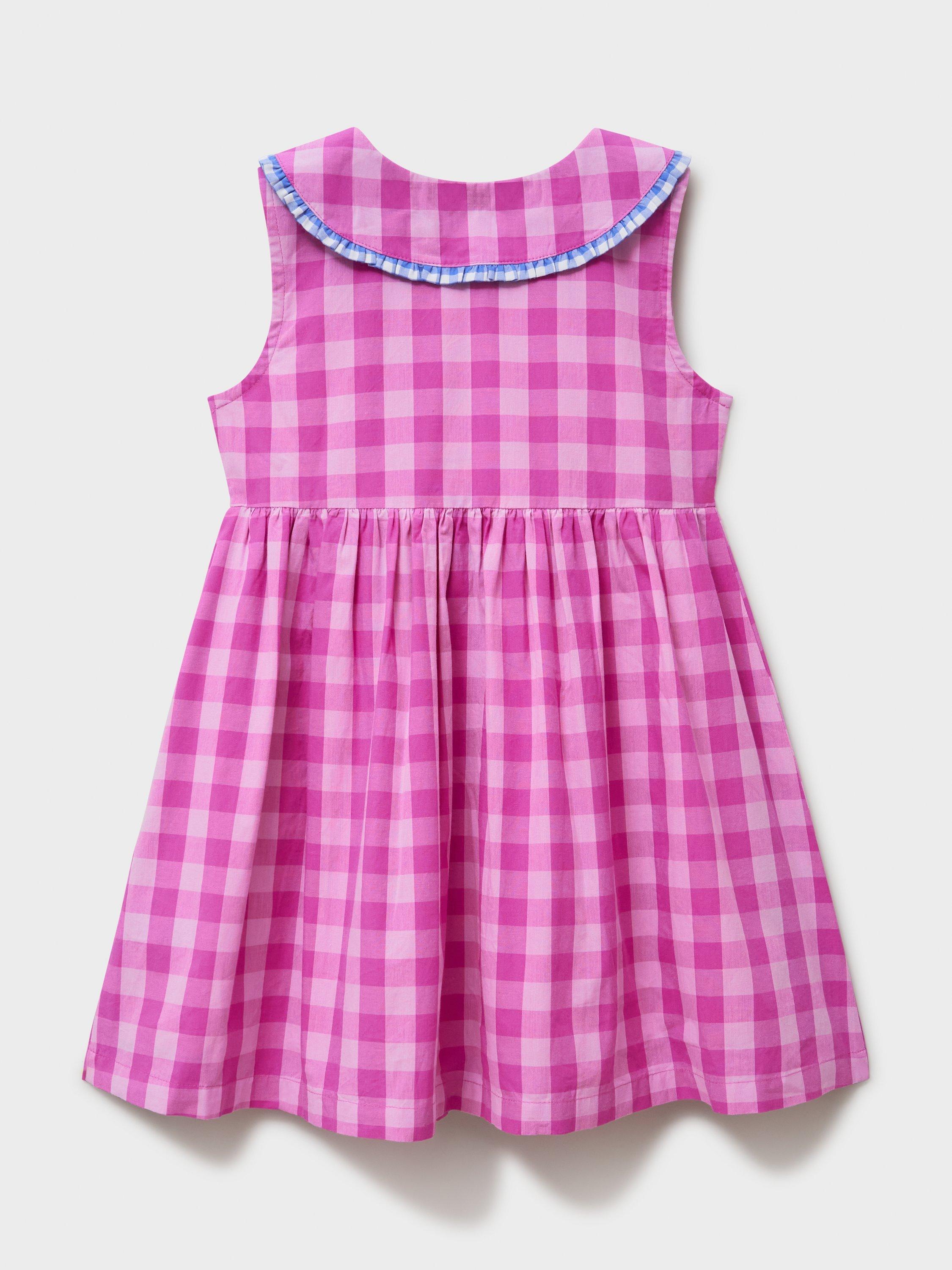Product image 3 of 3, which shows Crew Clothing Kids' Printed Cotton Sleeveless Dress, Rose Pink, 8-9 years