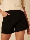 Nobody's Child Clapham A-Line Organic Cotton Shorts, Black
