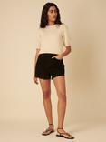 Nobody's Child Clapham A-Line Organic Cotton Shorts, Black