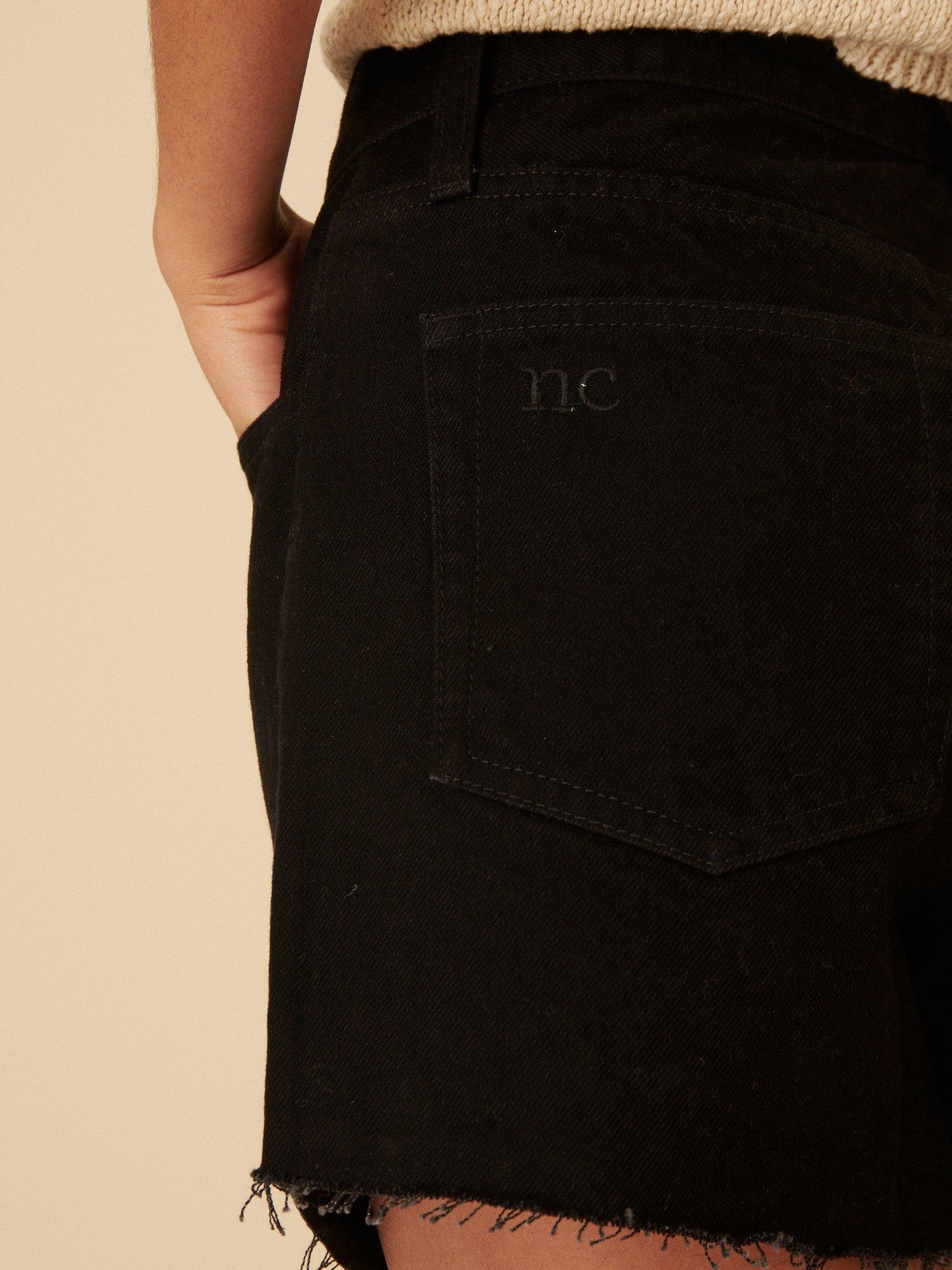 Product image 4 of 4, which shows Nobody's Child Clapham A-Line Organic Cotton Shorts, Black, 10