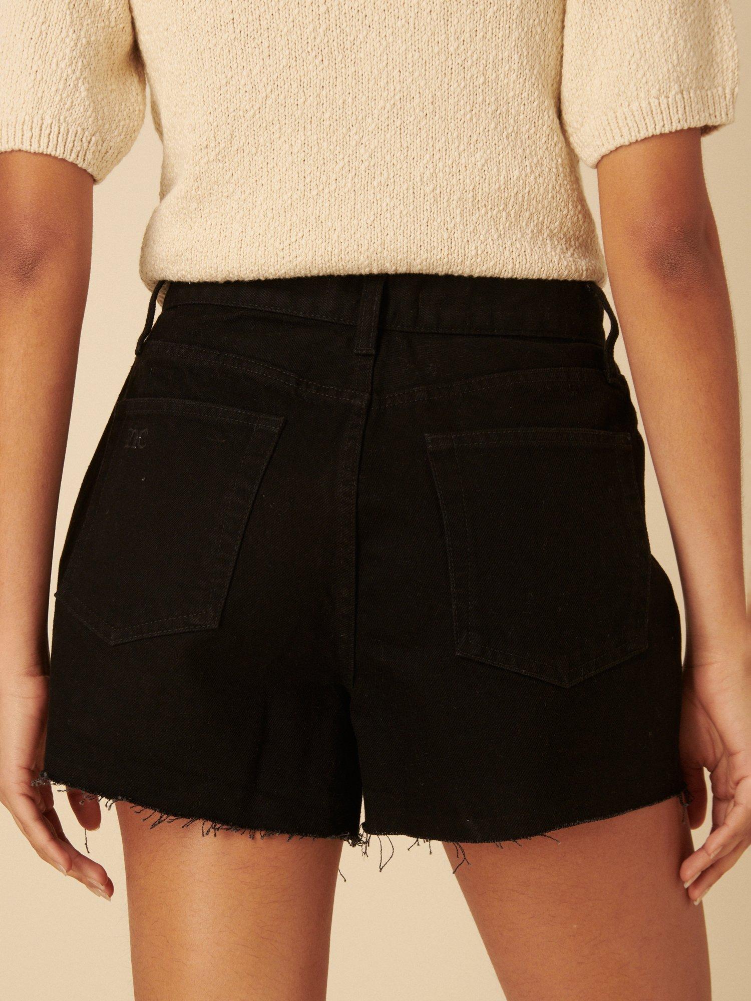 Product image 3 of 4, which shows Nobody's Child Clapham A-Line Organic Cotton Shorts, Black, 10
