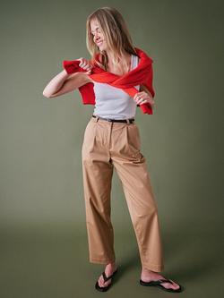 Cape Cove Sea Relaxed Cropped Trousers, Beige