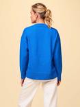 Aspiga V-Neck Relaxed Fit Pure Wool Jumper, Blue