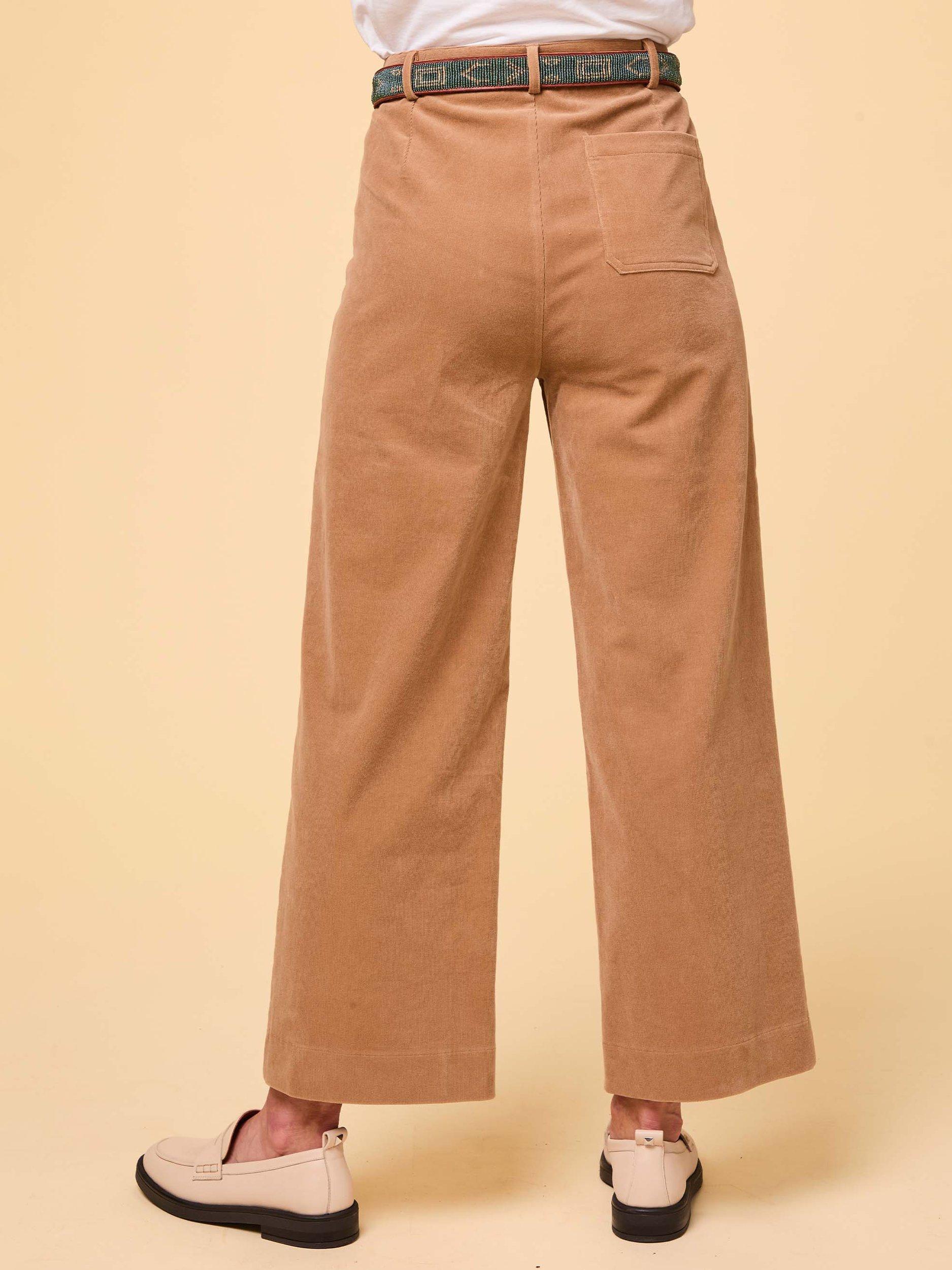 Product image 2 of 5, which shows Aspiga Kendal Needlecord Organic Cotton Rich Trousers, Camel, XS