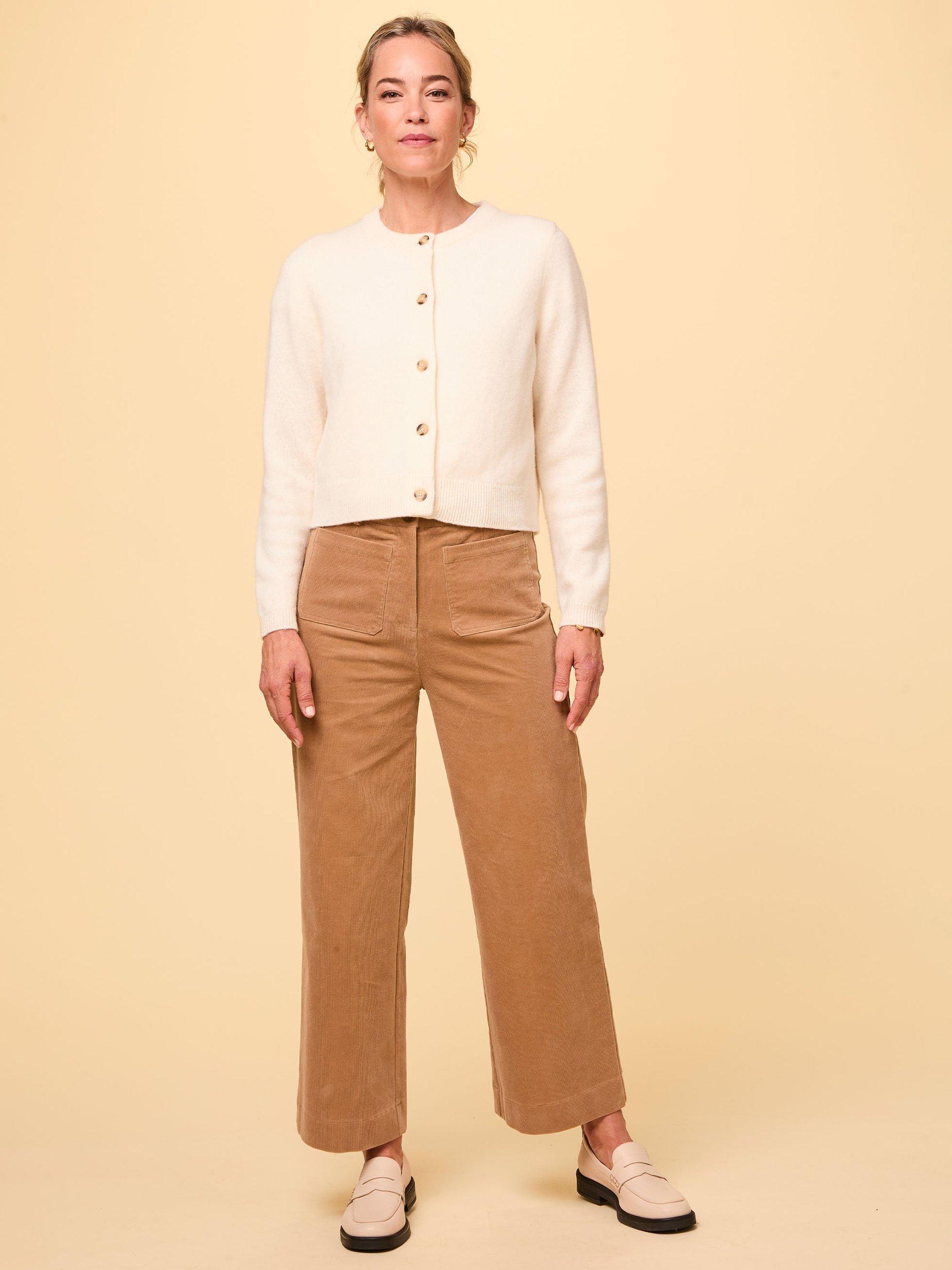 Product image 3 of 5, which shows Aspiga Kendal Needlecord Organic Cotton Rich Trousers, Camel, XS