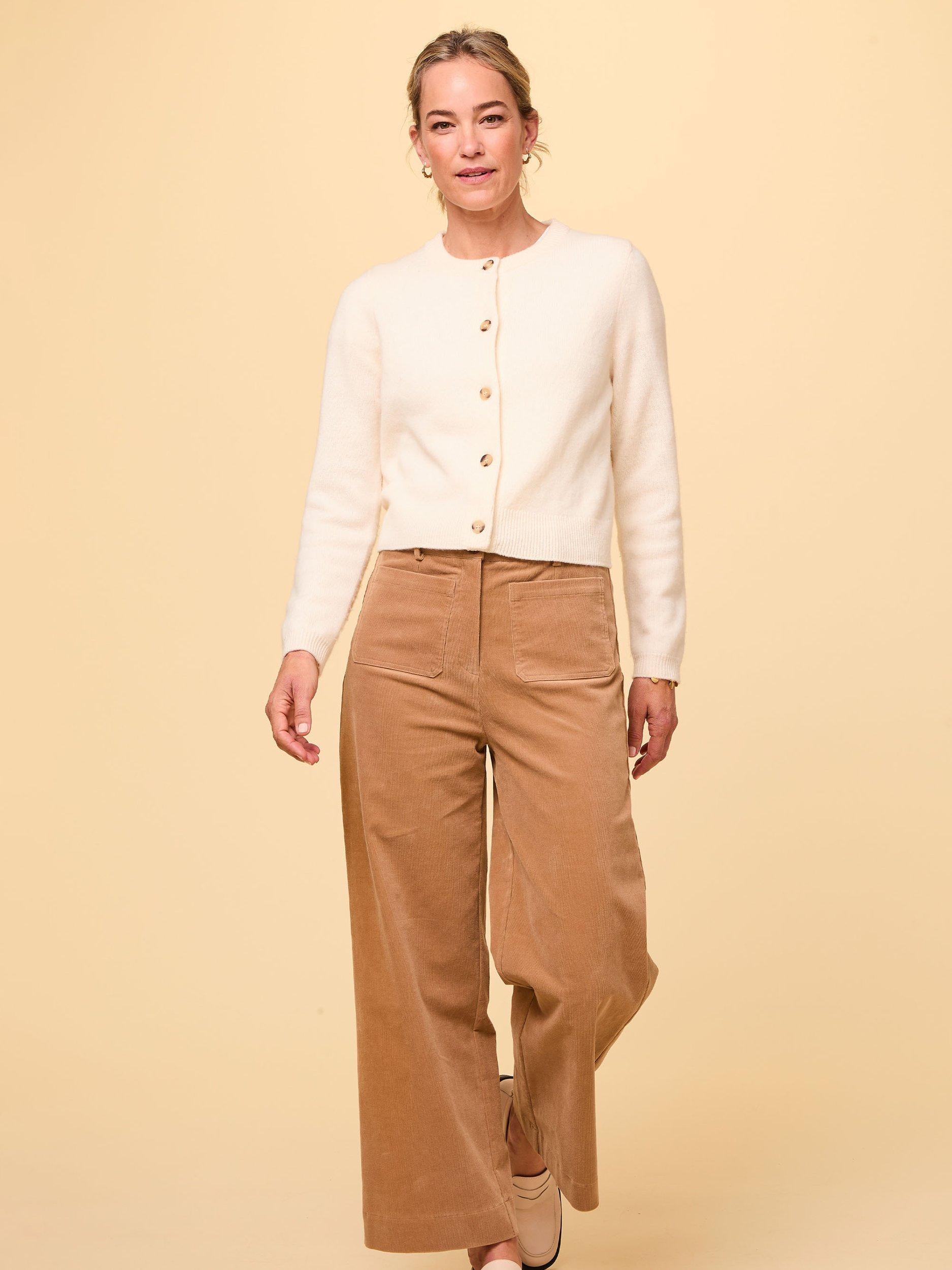 Product image 4 of 5, which shows Aspiga Kendal Needlecord Organic Cotton Rich Trousers, Camel, XS