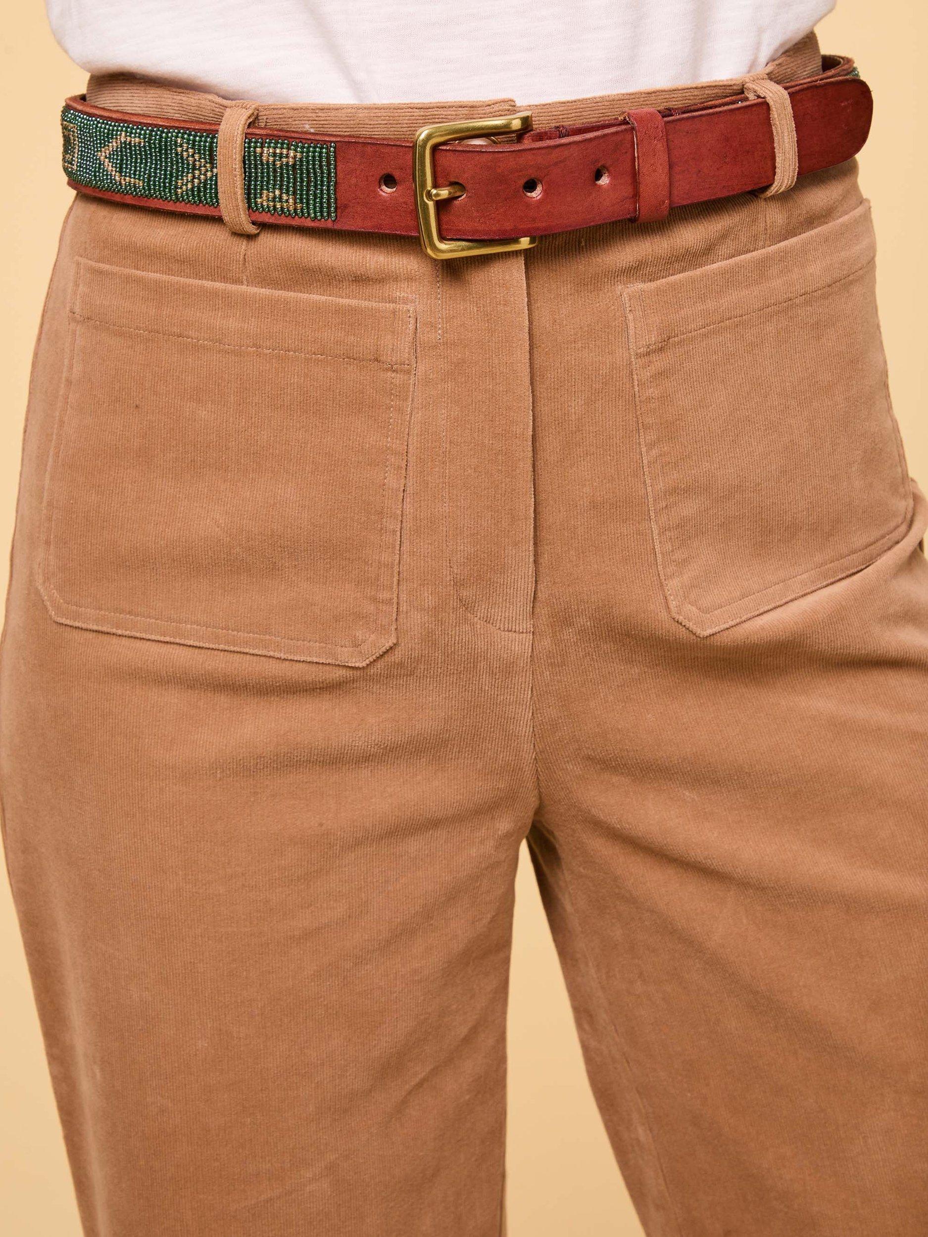 Product image 5 of 5, which shows Aspiga Kendal Needlecord Organic Cotton Rich Trousers, Camel, XS