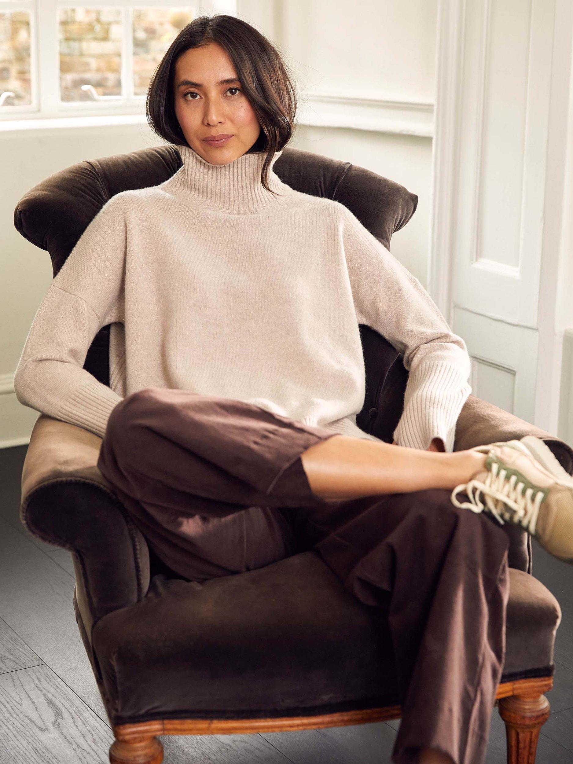 Product image 4 of 4, which shows Aspiga Kendal Needlecord Organic Cotton Rich Trousers, Chocolate, XS