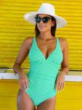 Aspiga V-Neck Ruched Swimsuit, Green