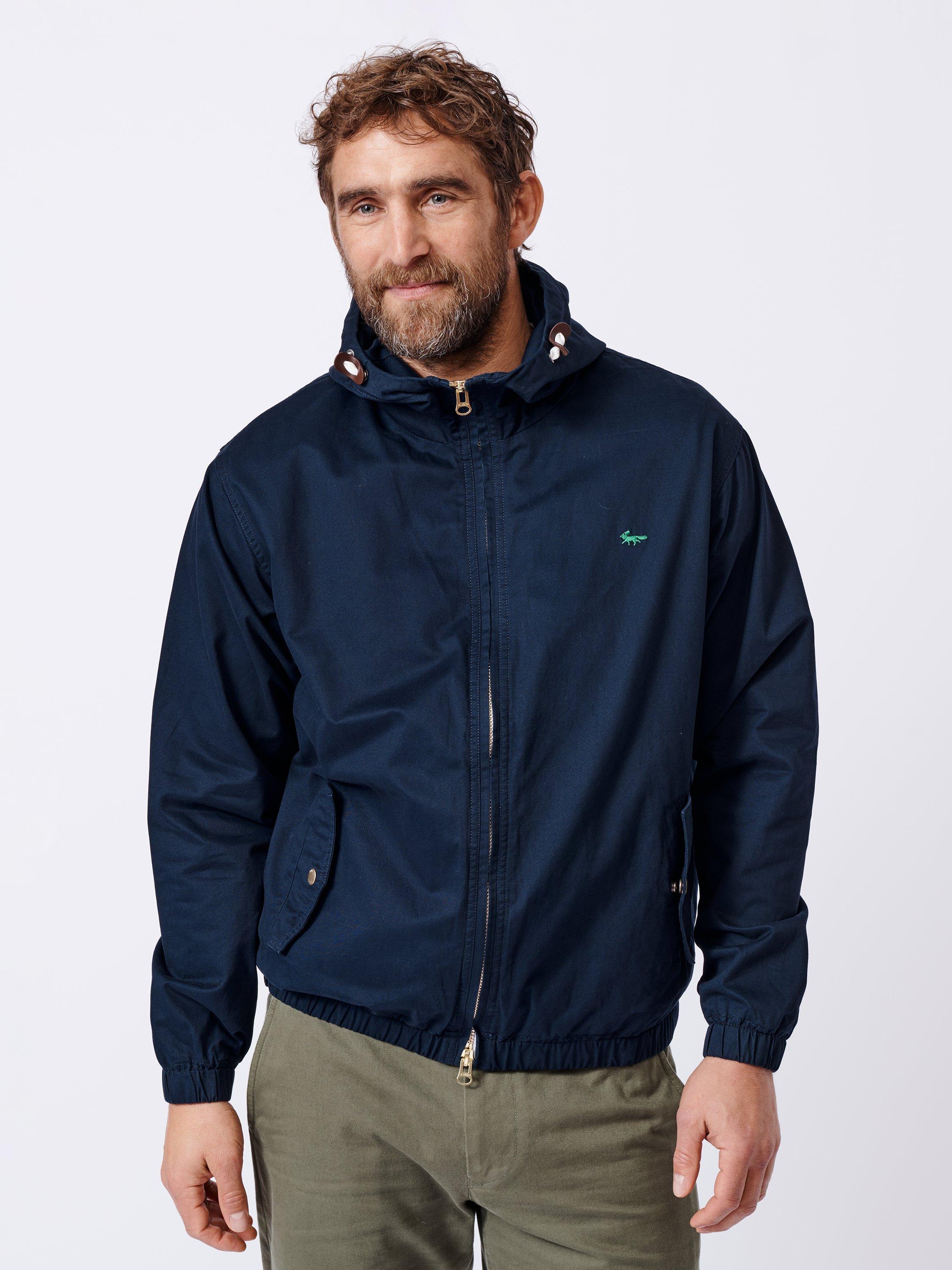 Product image 4 of 9, which shows Aubin Kirkmond Cotton Windbreaker Jacket, Navy, S