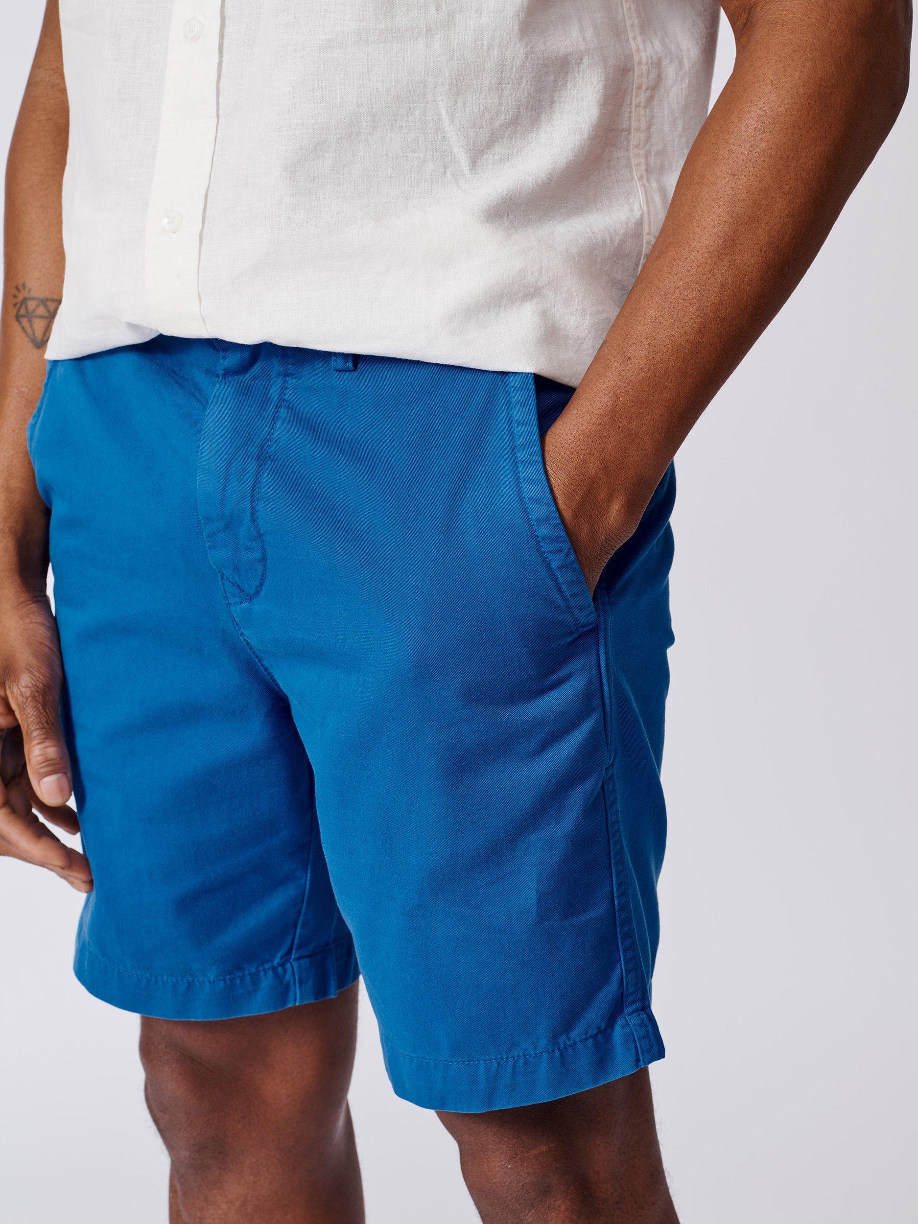 Product image 3 of 5, which shows Aubin Stamford Cotton Regular Fit Chino Shorts, Washed Cobalt, 30