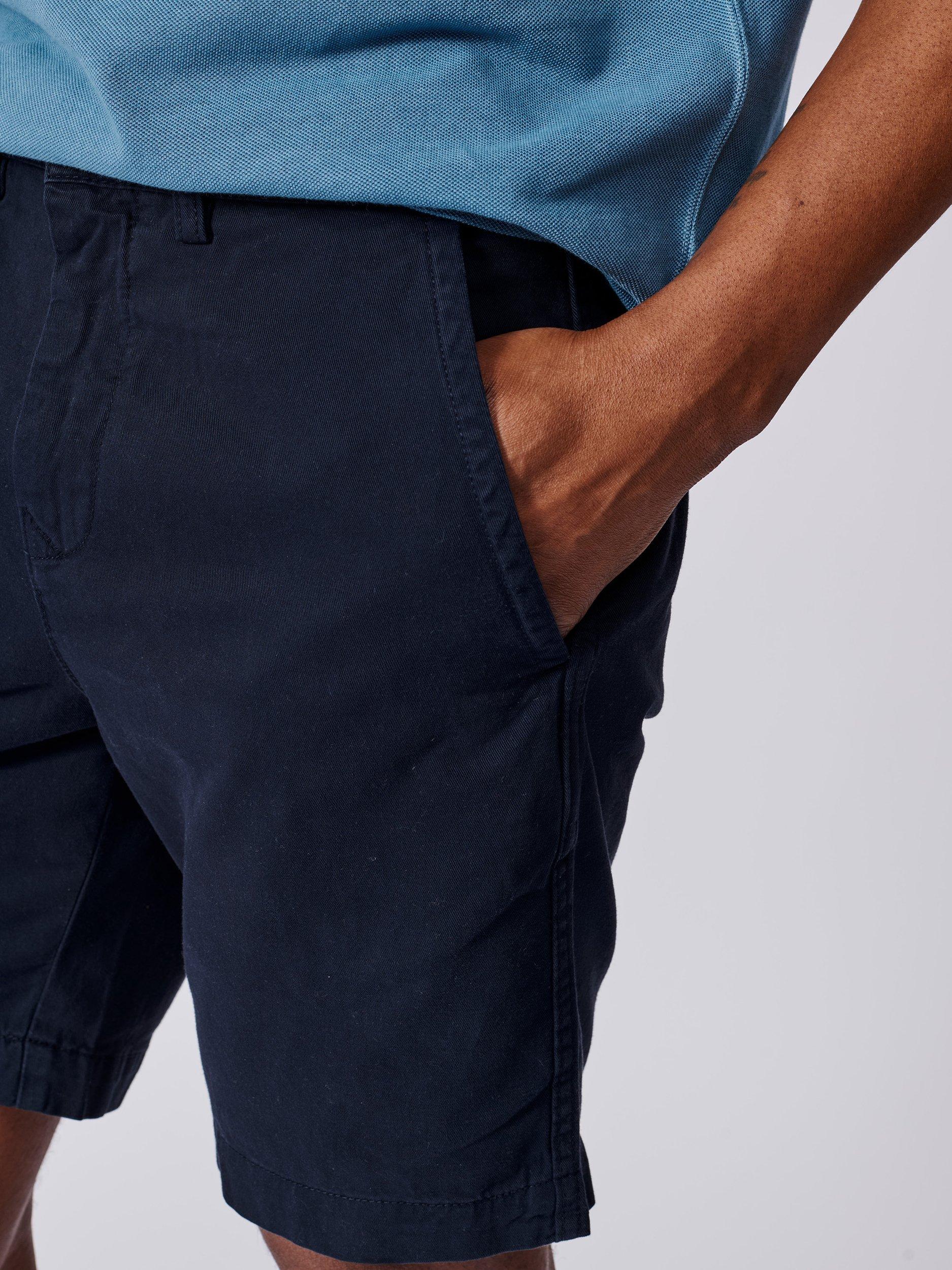 Product image 3 of 5, which shows Aubin Stamford Cotton Regular Fit Chino Shorts, Navy, 30