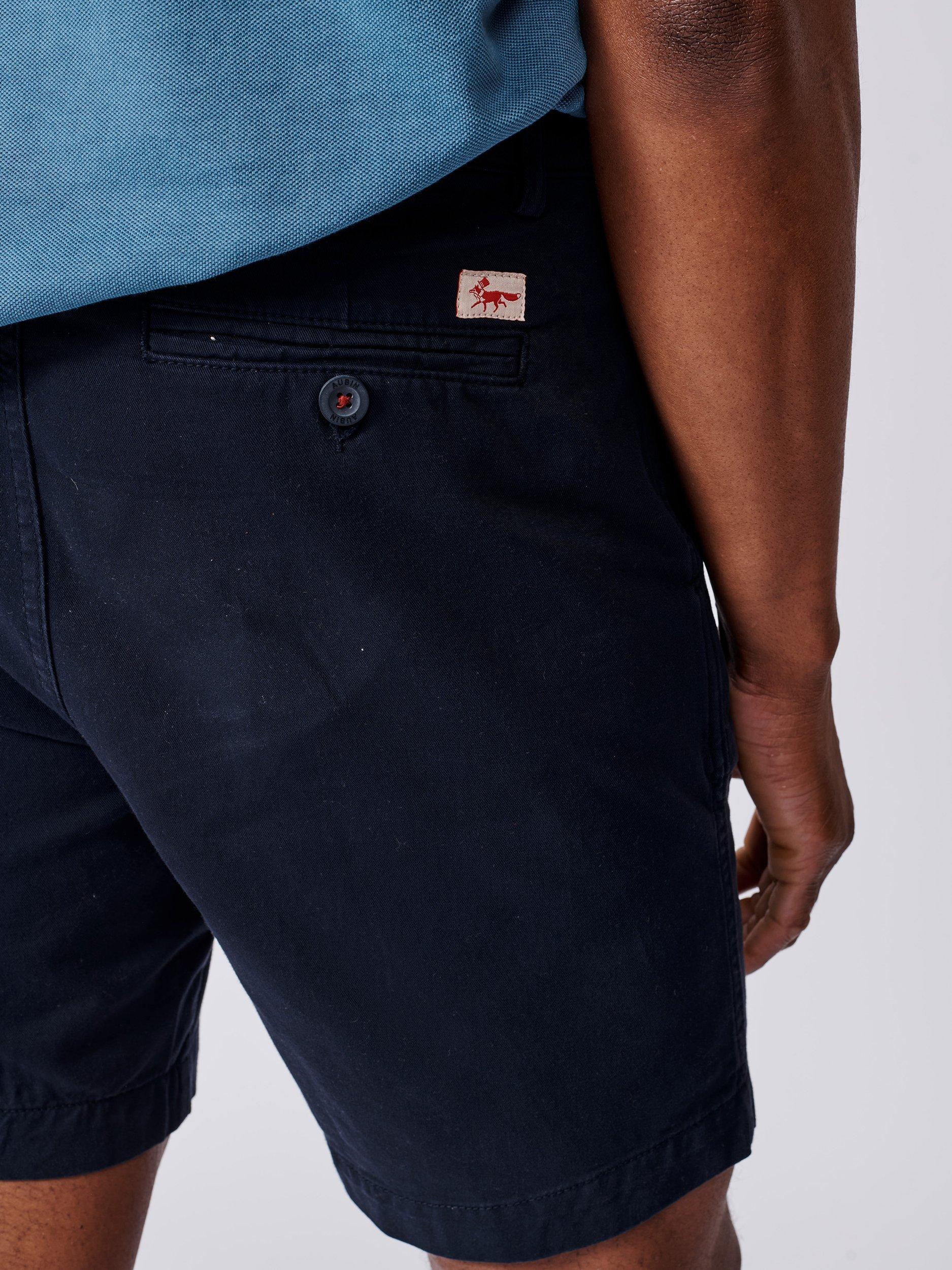 Product image 4 of 5, which shows Aubin Stamford Cotton Regular Fit Chino Shorts, Navy, 30