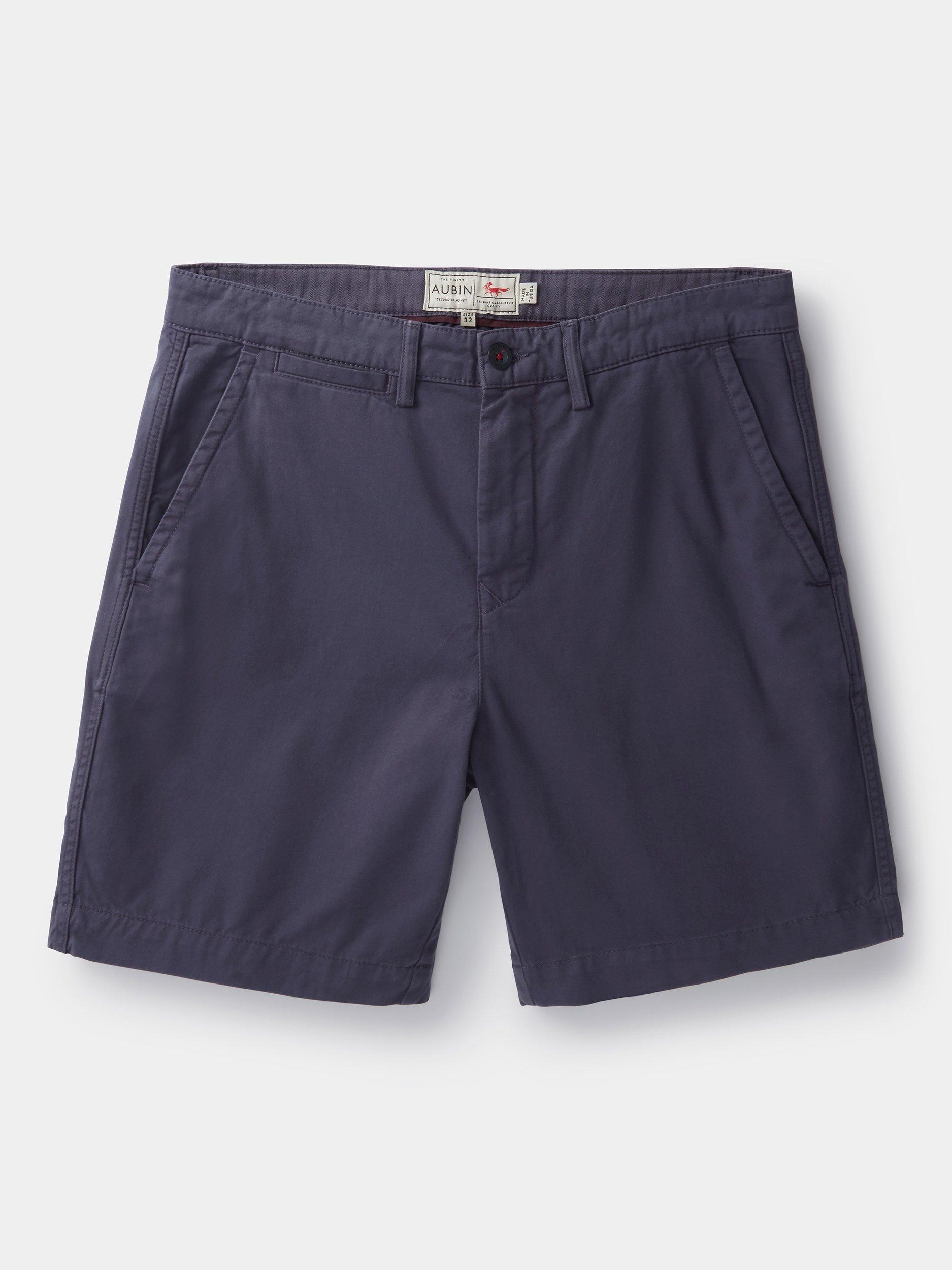 Product image 5 of 5, which shows Aubin Stamford Cotton Regular Fit Chino Shorts, Navy, 30