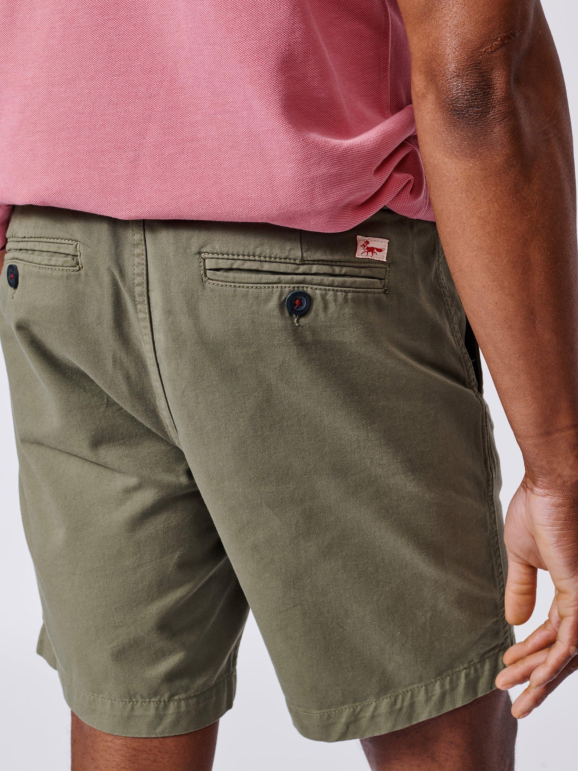 Product image 4 of 5, which shows Aubin Stamford Cotton Regular Fit Chino Shorts, Washed Khaki, 30