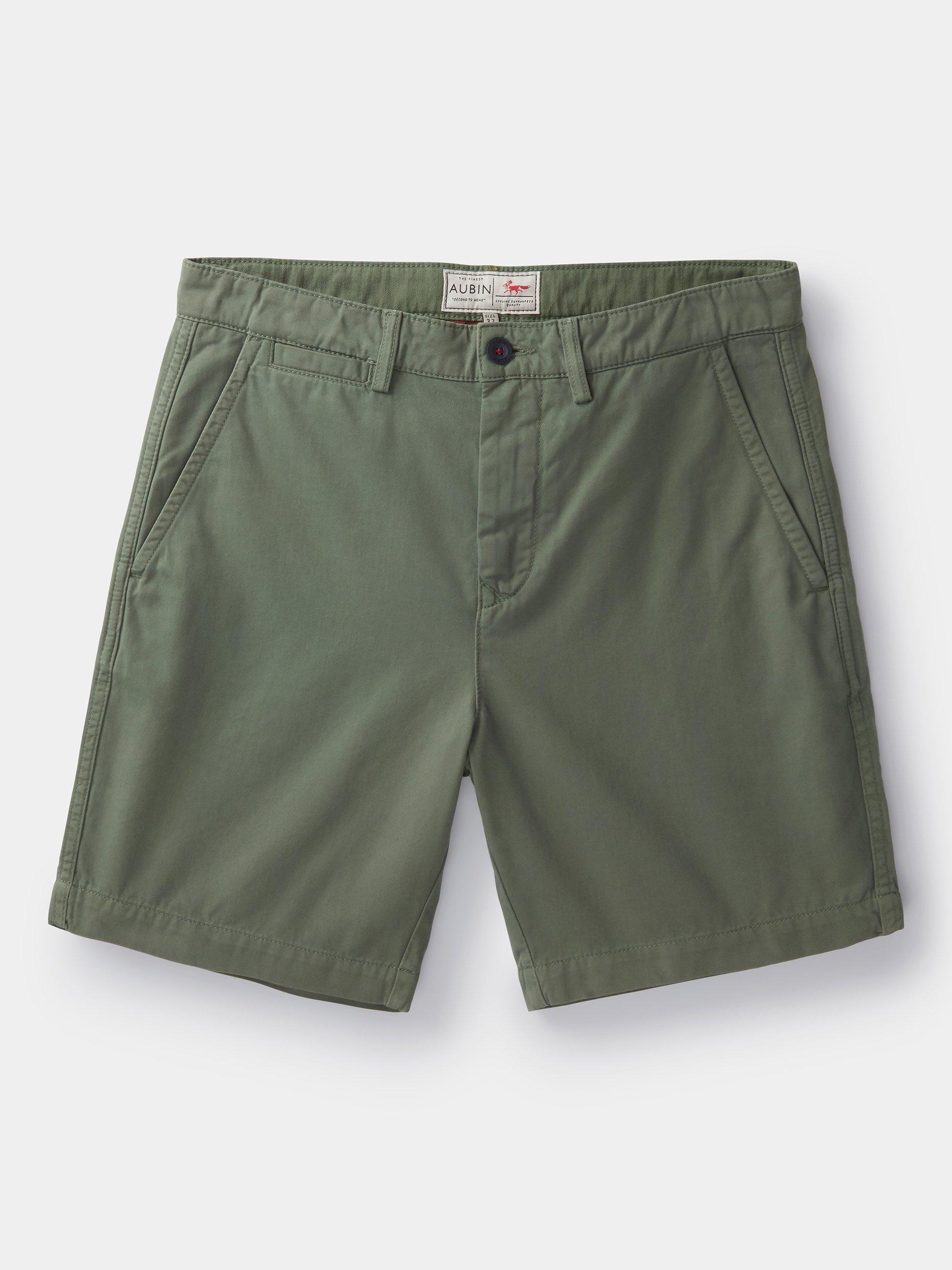 Product image 5 of 5, which shows Aubin Stamford Cotton Regular Fit Chino Shorts, Washed Khaki, 30