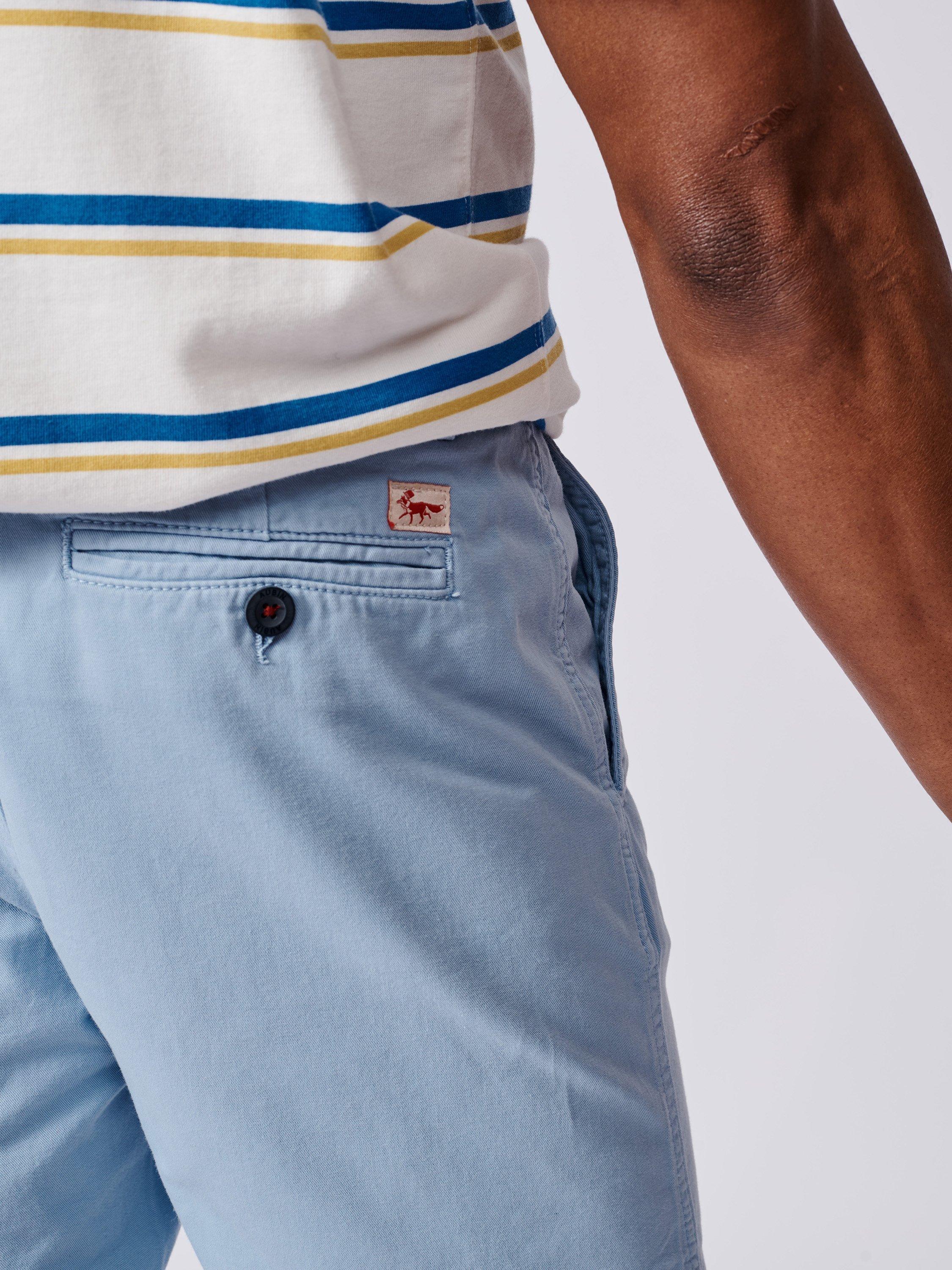 Product image 4 of 4, which shows Aubin Stamford Cotton Regular Fit Chino Shorts, Pale Blue, 30