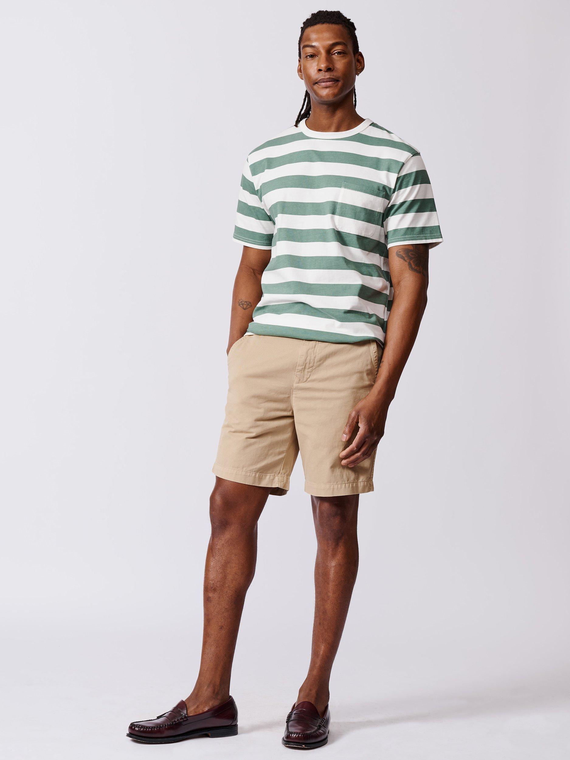 Product image 3 of 6, which shows Aubin Stamford Cotton Regular Fit Chino Shorts, Sand, 30