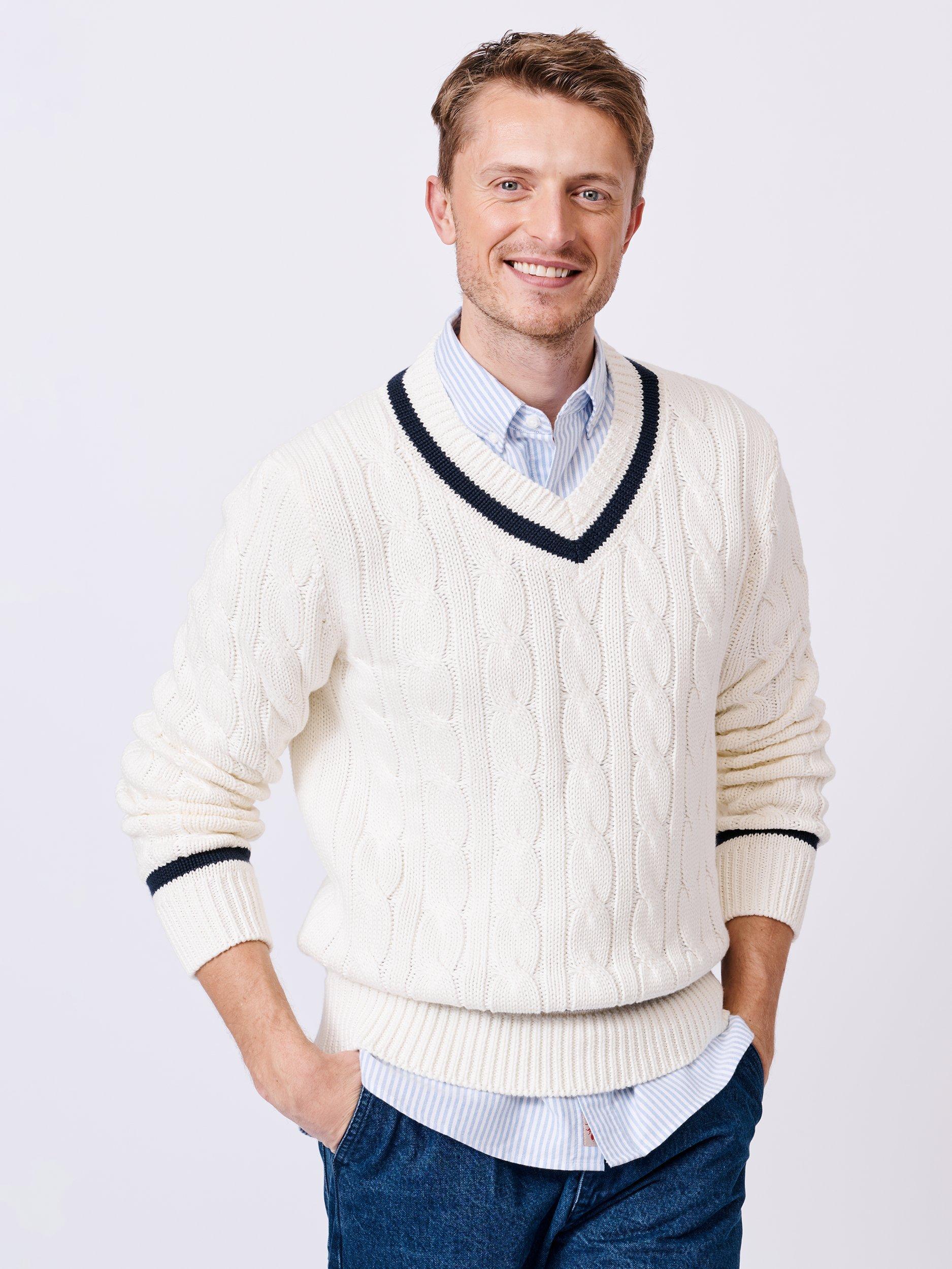 Aubin Denton Organic Cotton Cricket Jumper, Ecru