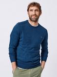 Aubin Fulney Cotton Cashmere Crew Jumper, Navy