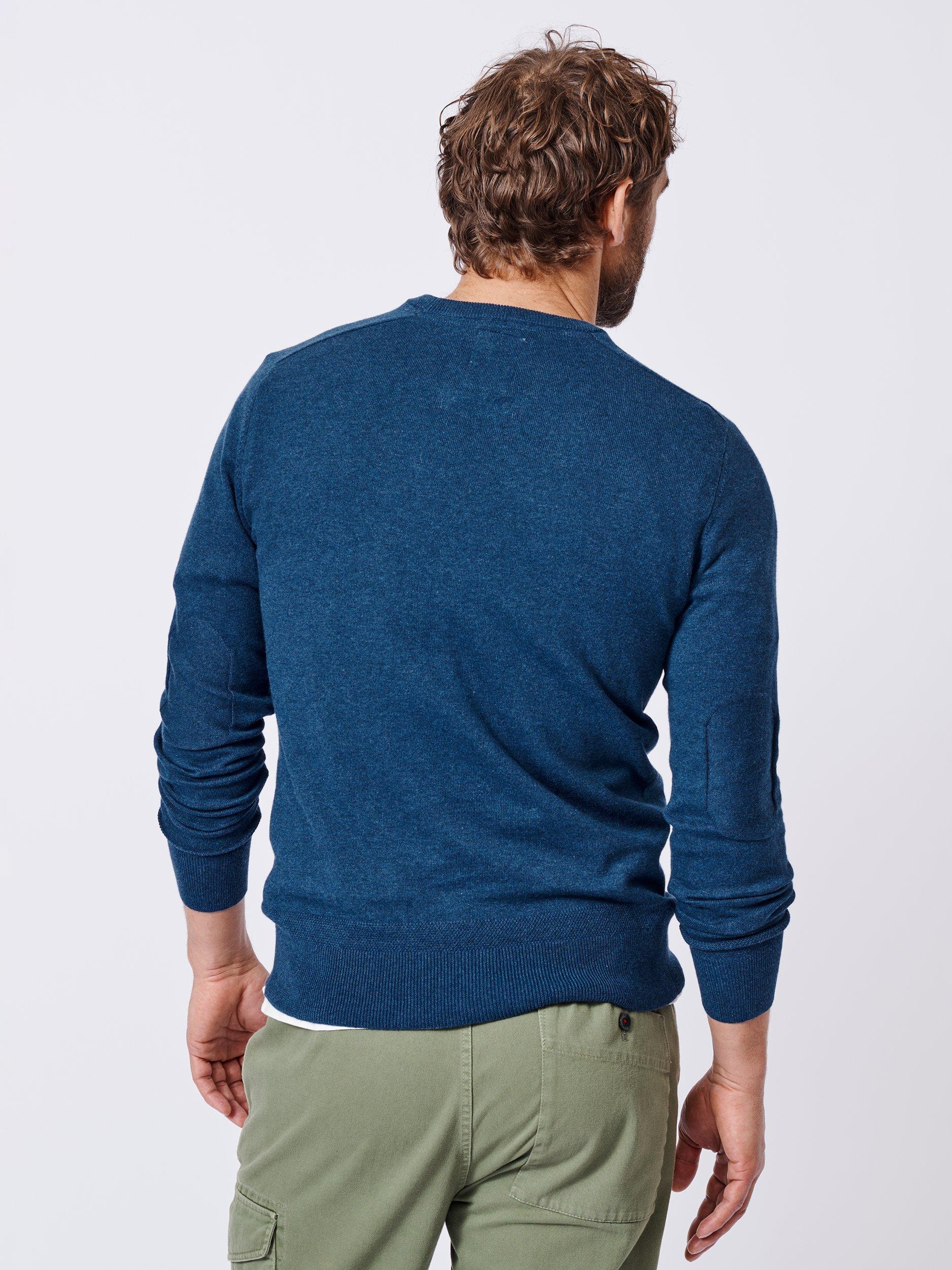 Product image 4 of 5, which shows Aubin Fulney Cotton Cashmere Crew Jumper, Navy, S