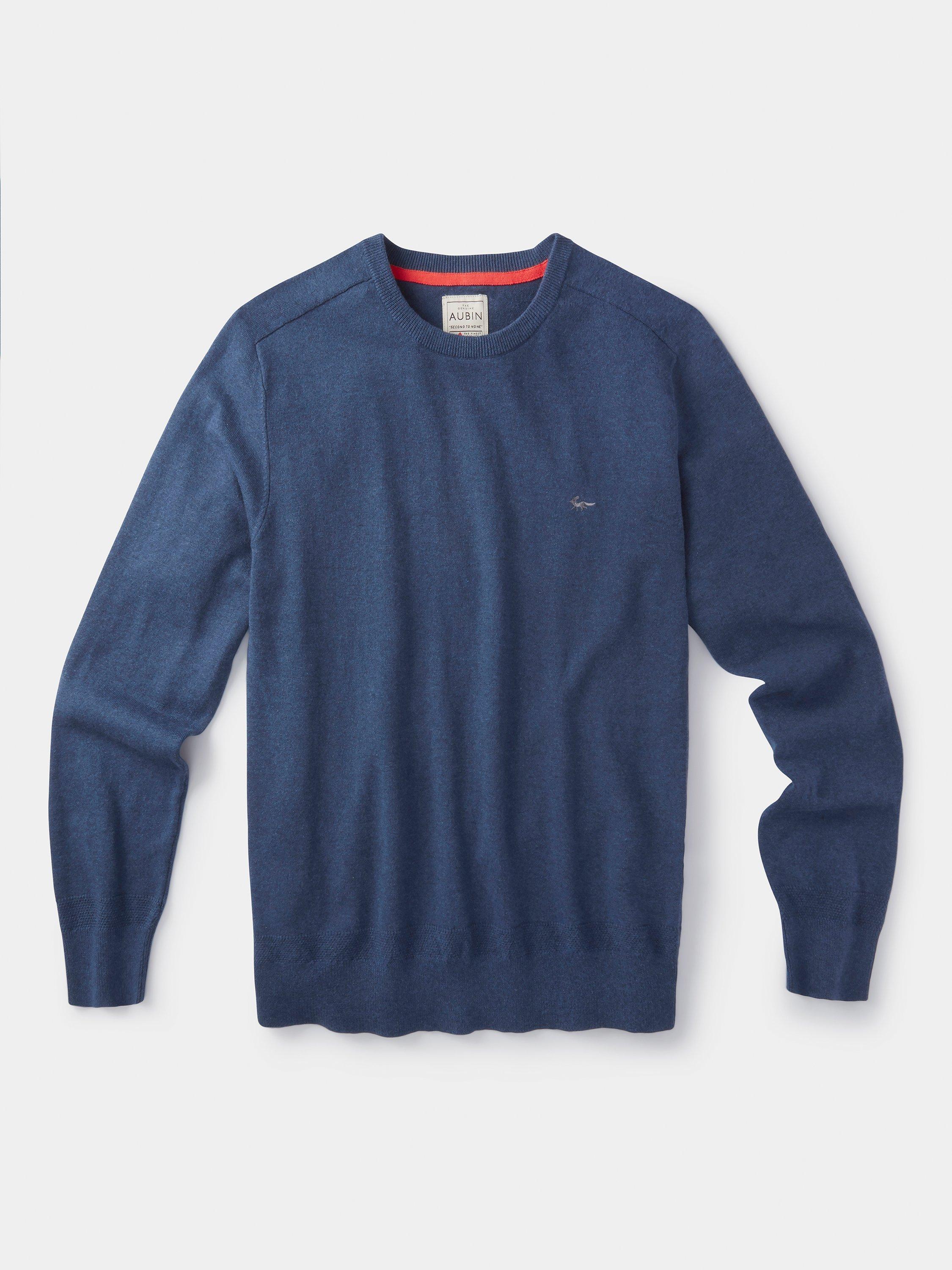 Product image 5 of 5, which shows Aubin Fulney Cotton Cashmere Crew Jumper, Navy, S