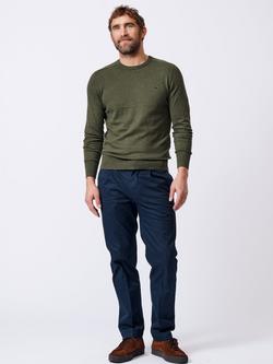 Aubin Fulney Cotton Cashmere Crew Jumper - view 2, Khaki