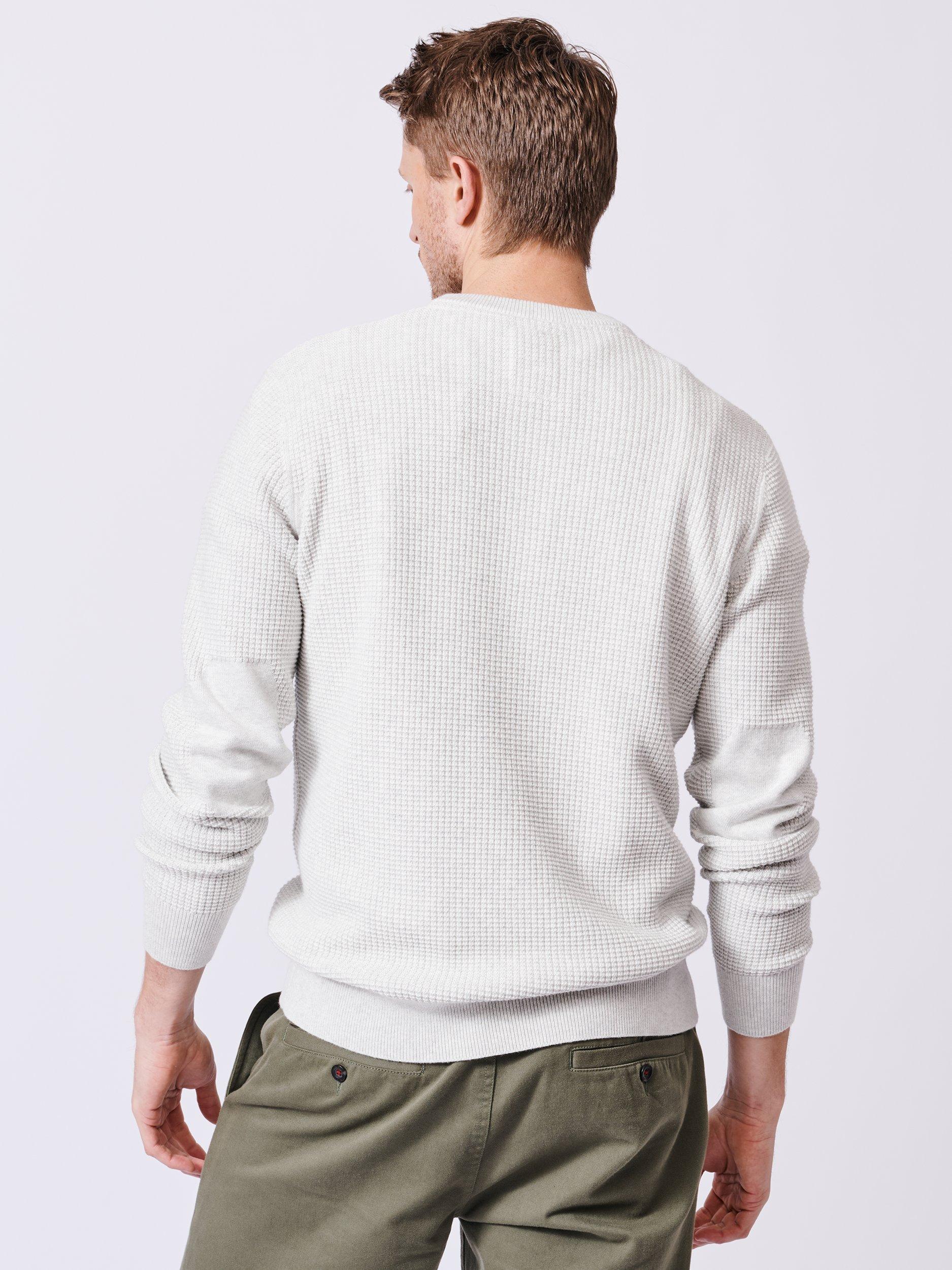 Product image 2 of 6, which shows Aubin Holywell Organic Cotton Textured Crew Jumper, Oatmeal Marl, XL