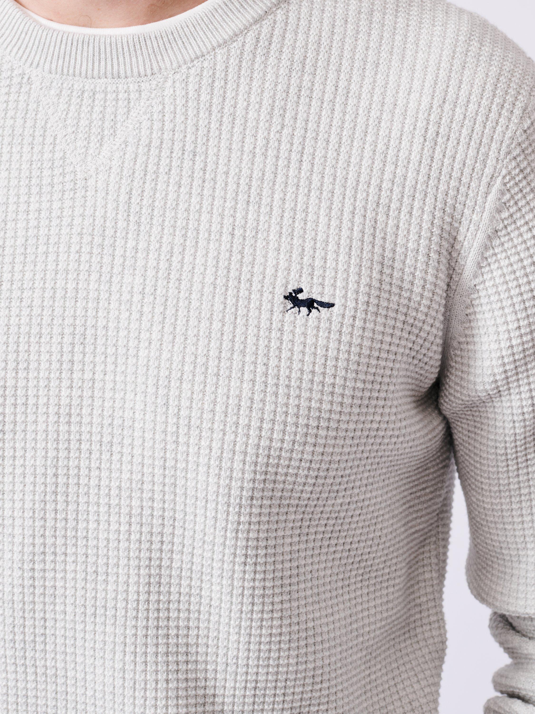 Product image 4 of 6, which shows Aubin Holywell Organic Cotton Textured Crew Jumper, Oatmeal Marl, XL