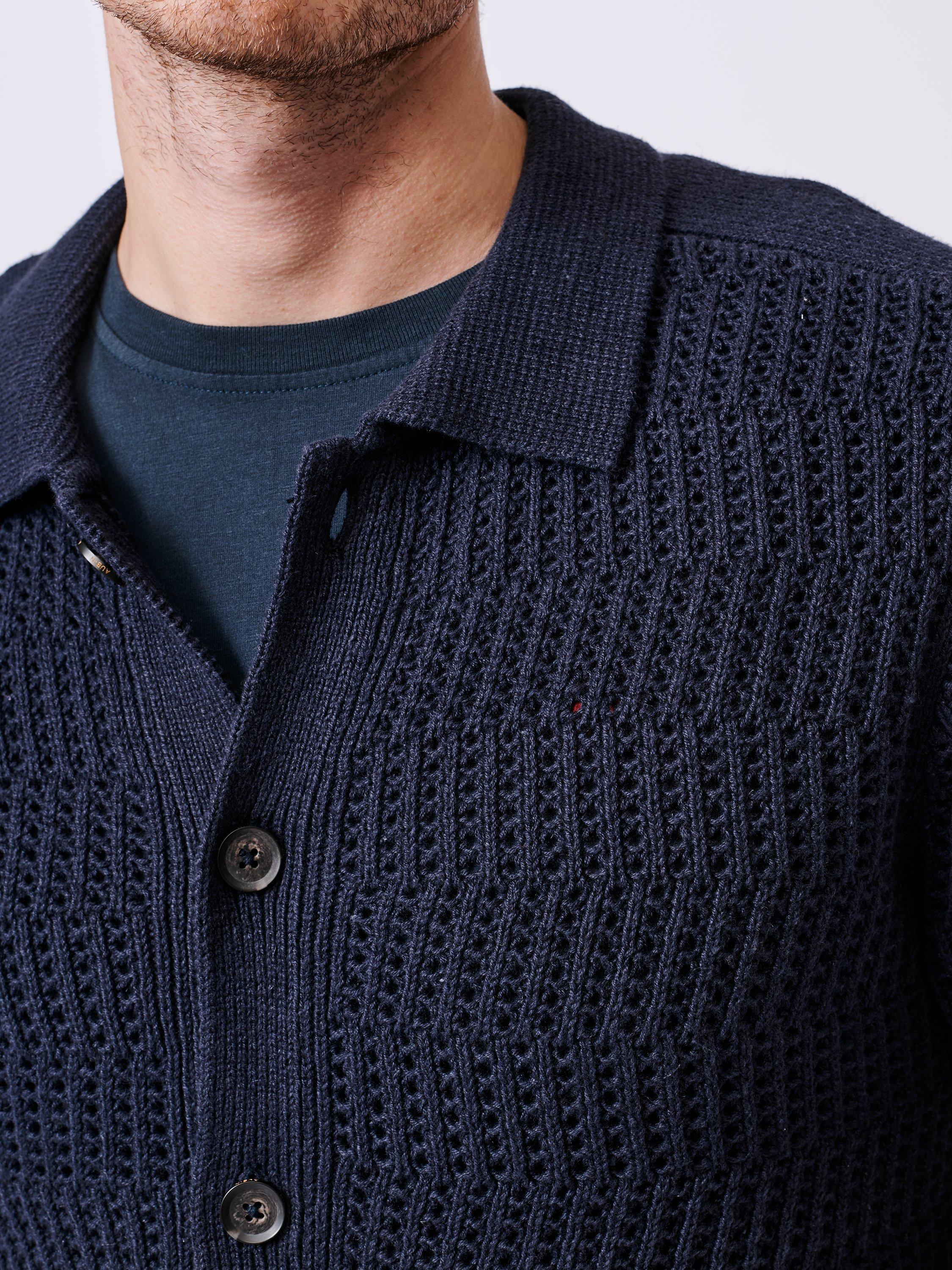 Product image 4 of 6, which shows Aubin Langtoft Collar Neck Cardigan, Navy, M