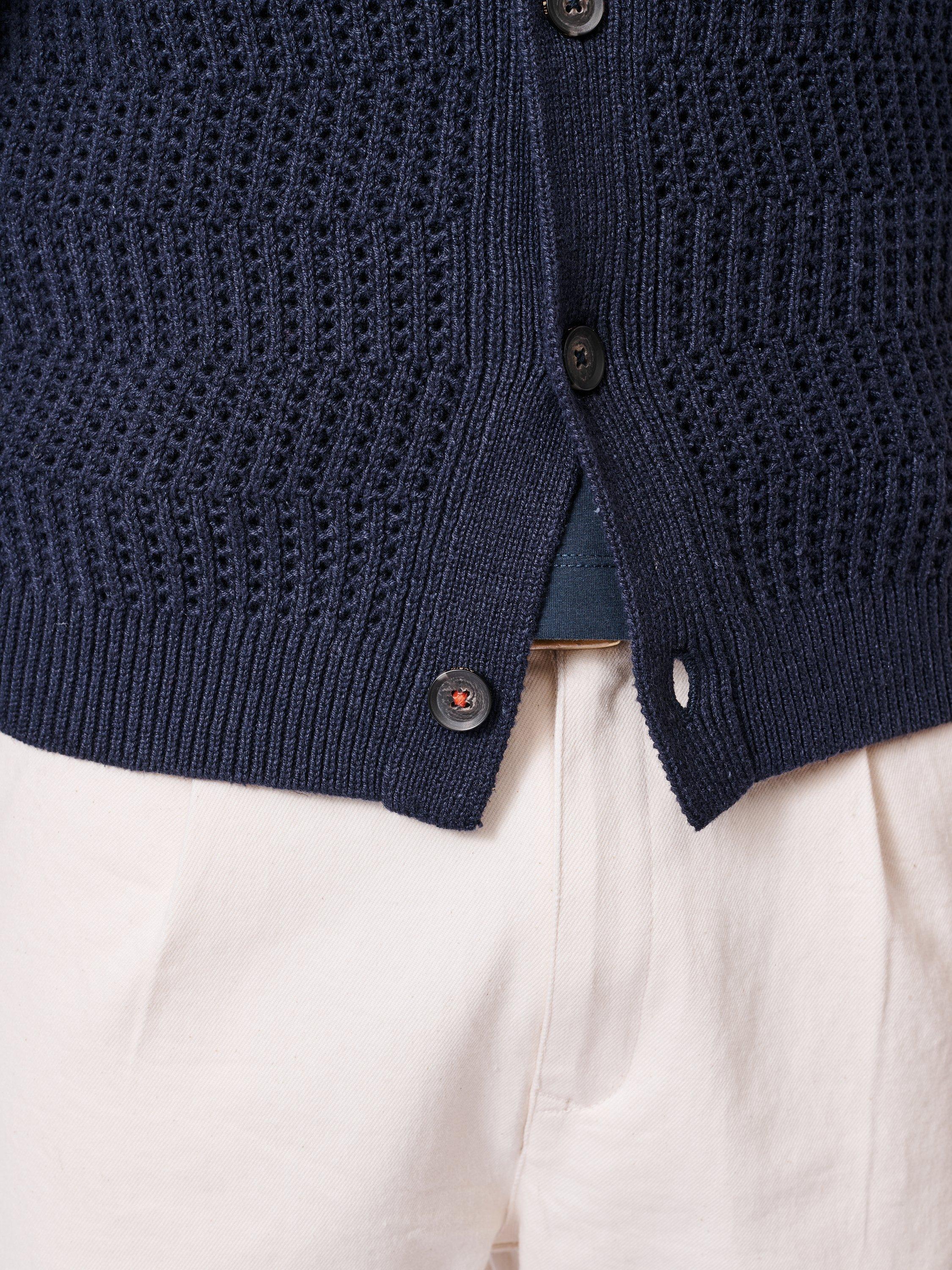 Product image 5 of 6, which shows Aubin Langtoft Collar Neck Cardigan, Navy, M