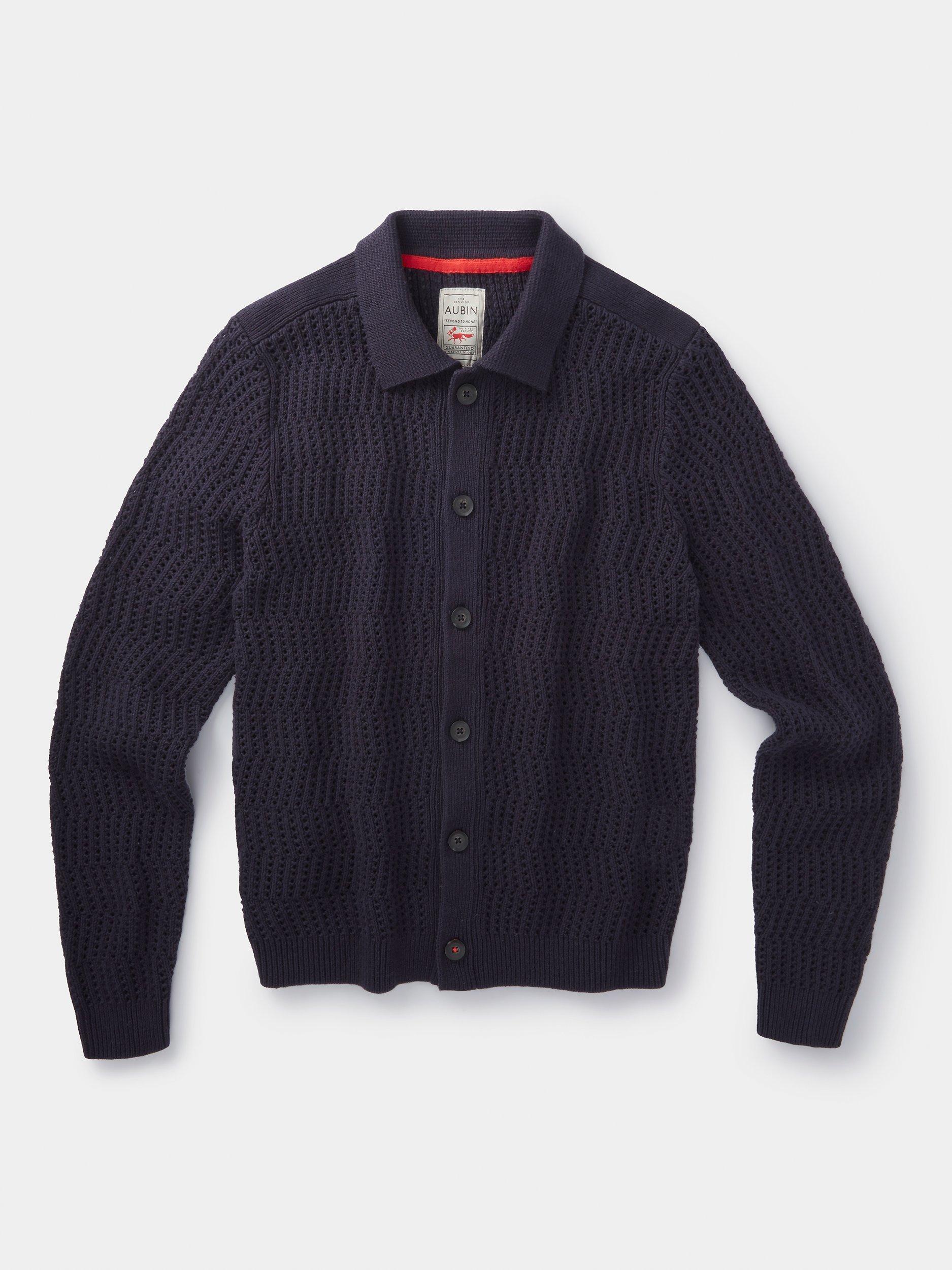 Product image 6 of 6, which shows Aubin Langtoft Collar Neck Cardigan, Navy, M