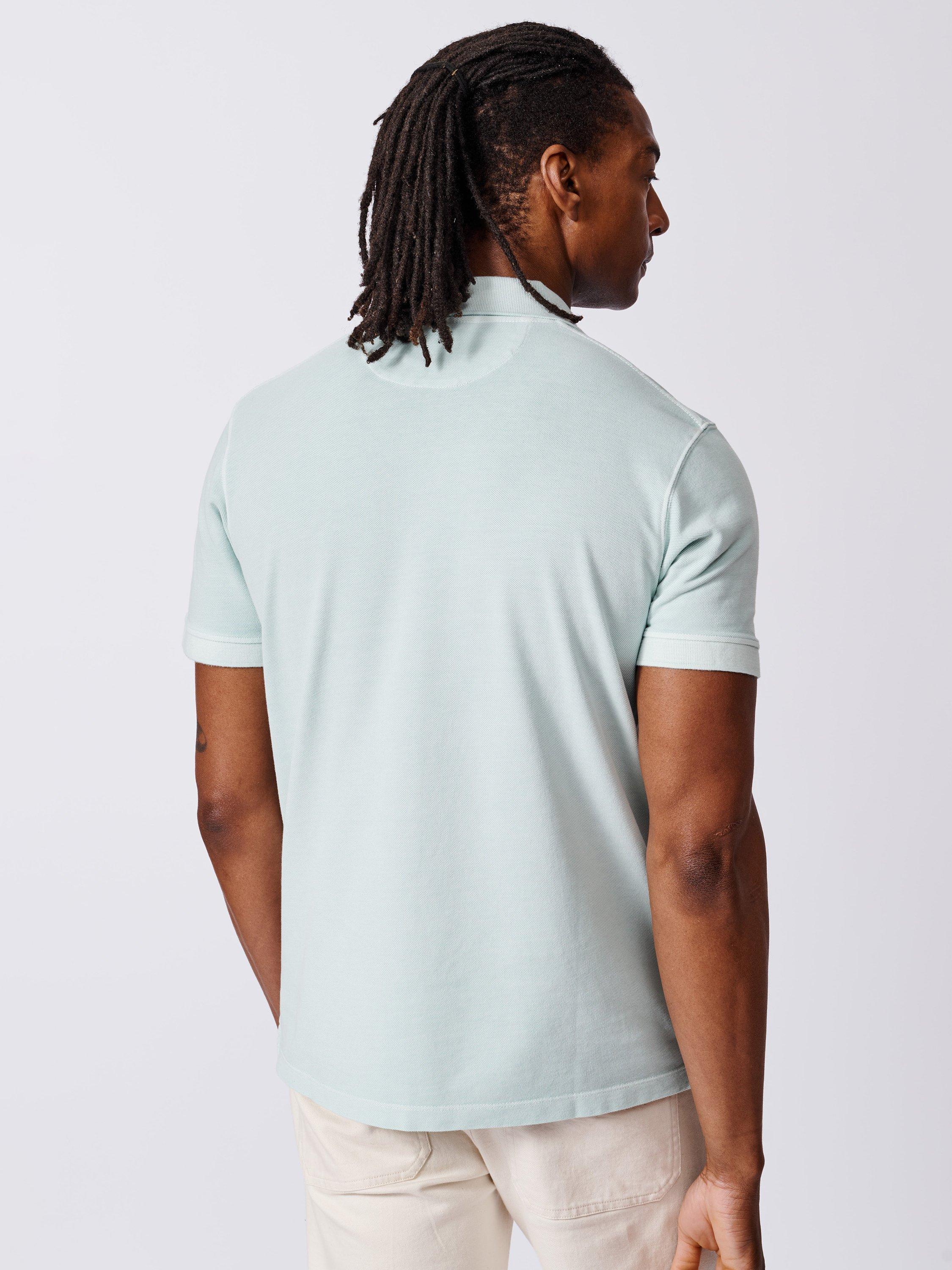 Product image 2 of 6, which shows Aubin Lusby Organic Cotton Logo Polo Shirt, Mint, S