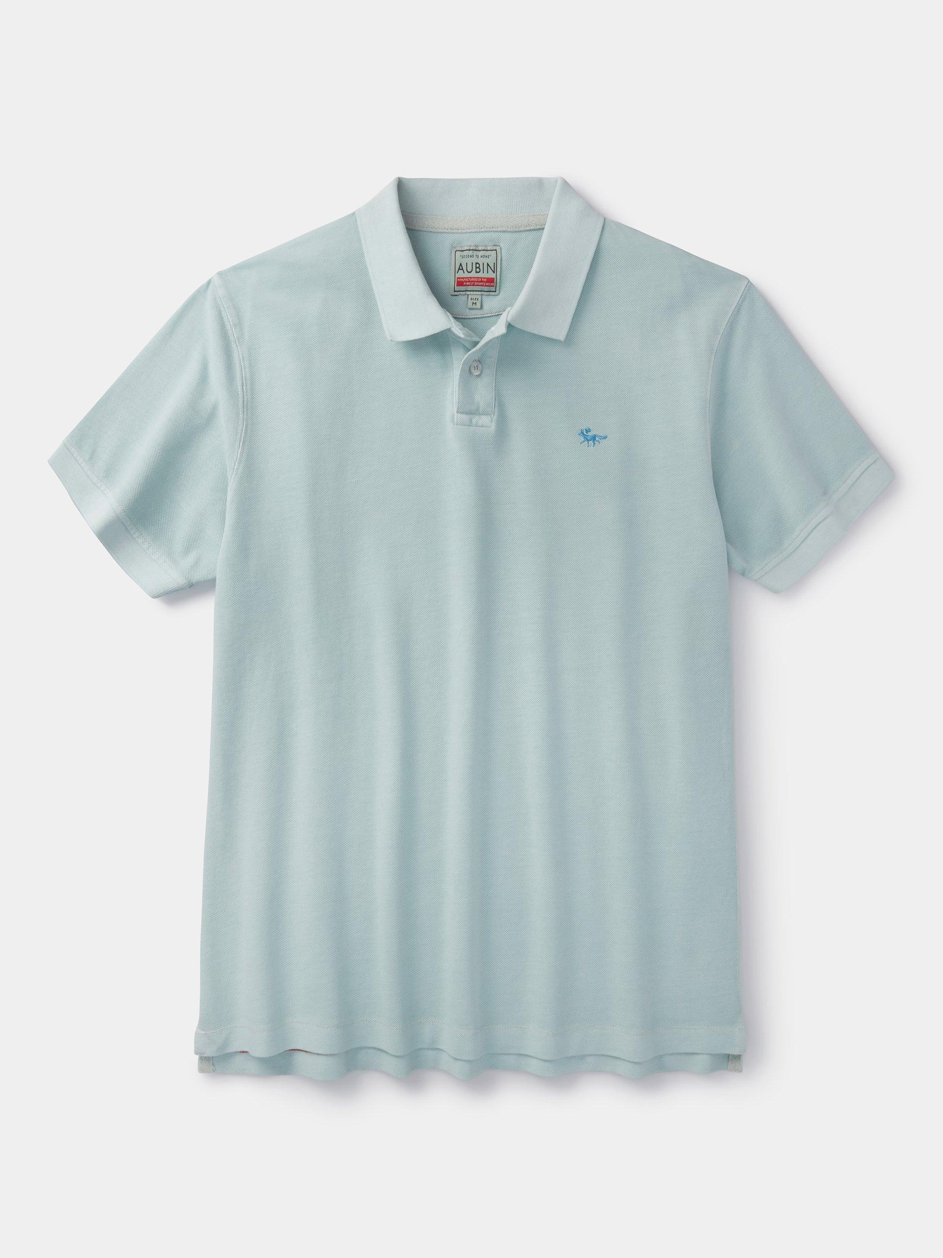 Product image 6 of 6, which shows Aubin Lusby Organic Cotton Logo Polo Shirt, Mint, S