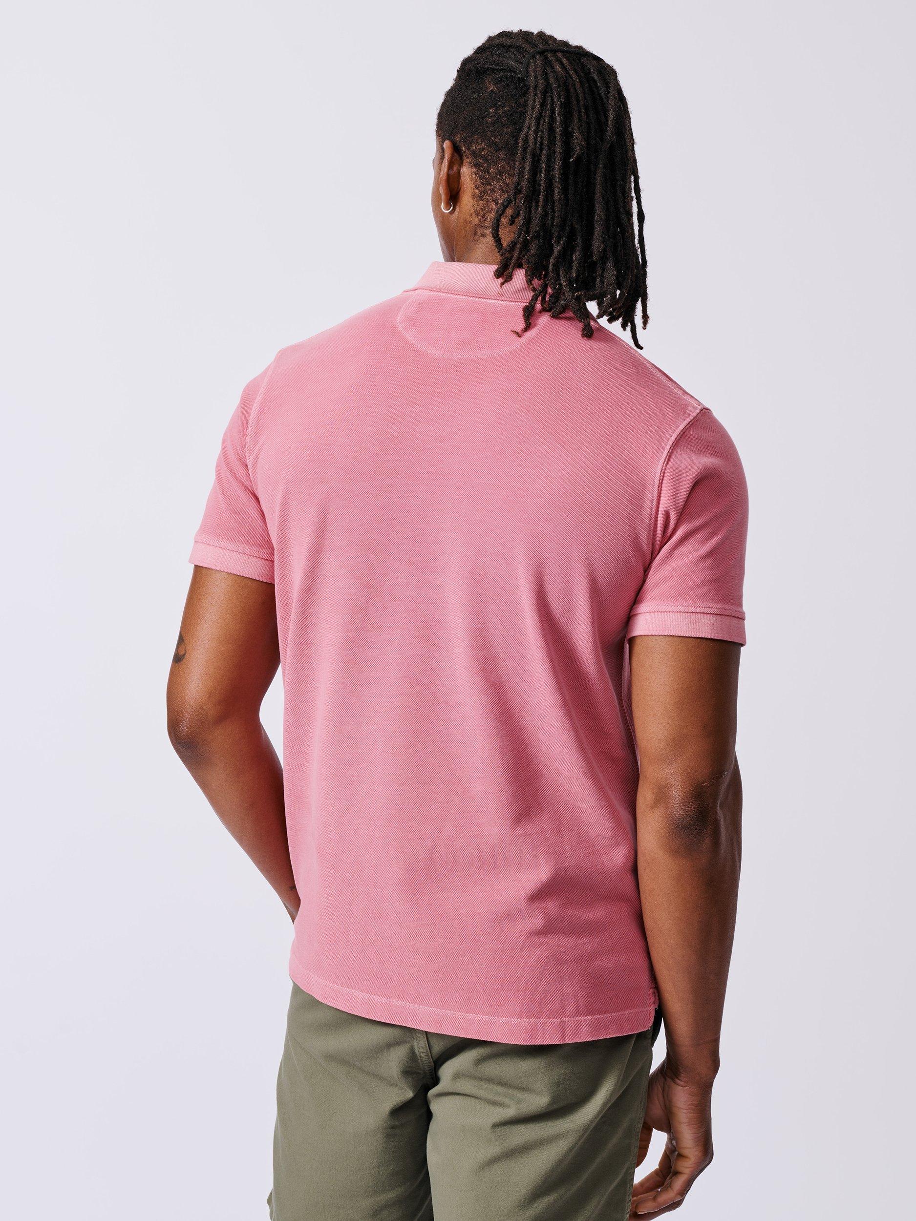 Product image 2 of 6, which shows Aubin Lusby Organic Cotton Logo Polo Shirt, Pink, M