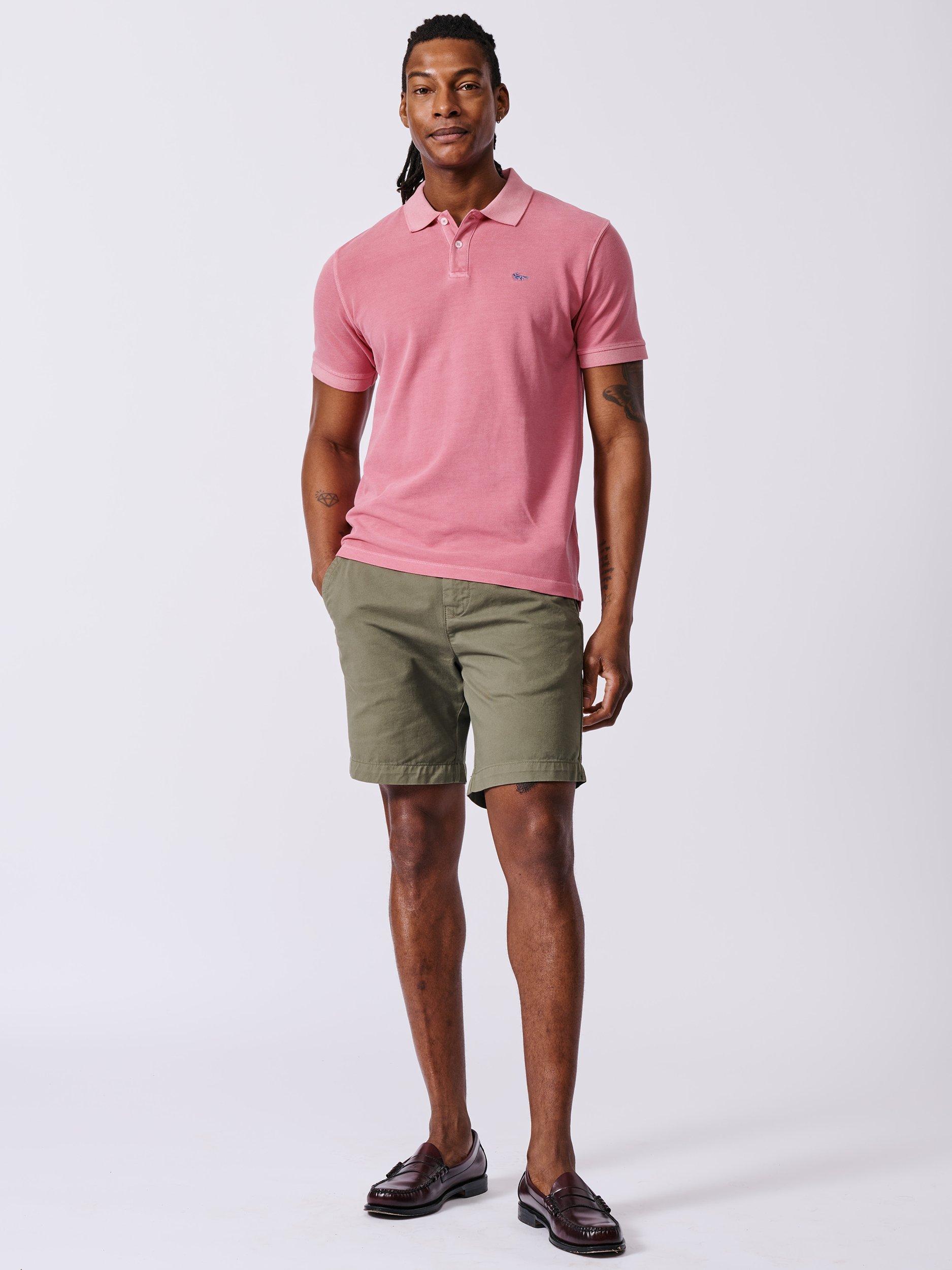 Product image 3 of 6, which shows Aubin Lusby Organic Cotton Logo Polo Shirt, Pink, M