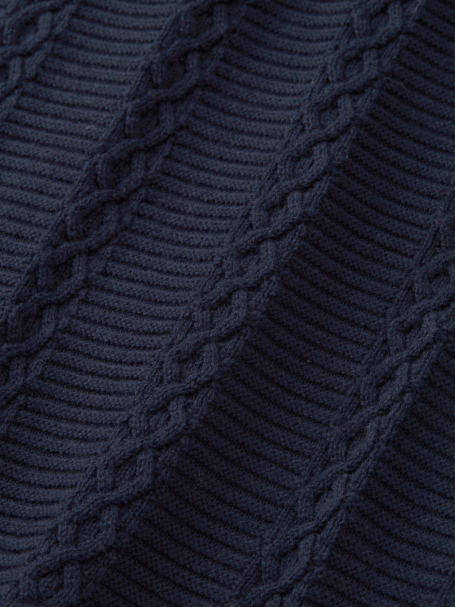 Product image 5 of 6, which shows Aubin Ponton Cotton Regular Fit Short Sleeve Polo Shirt, Navy, S